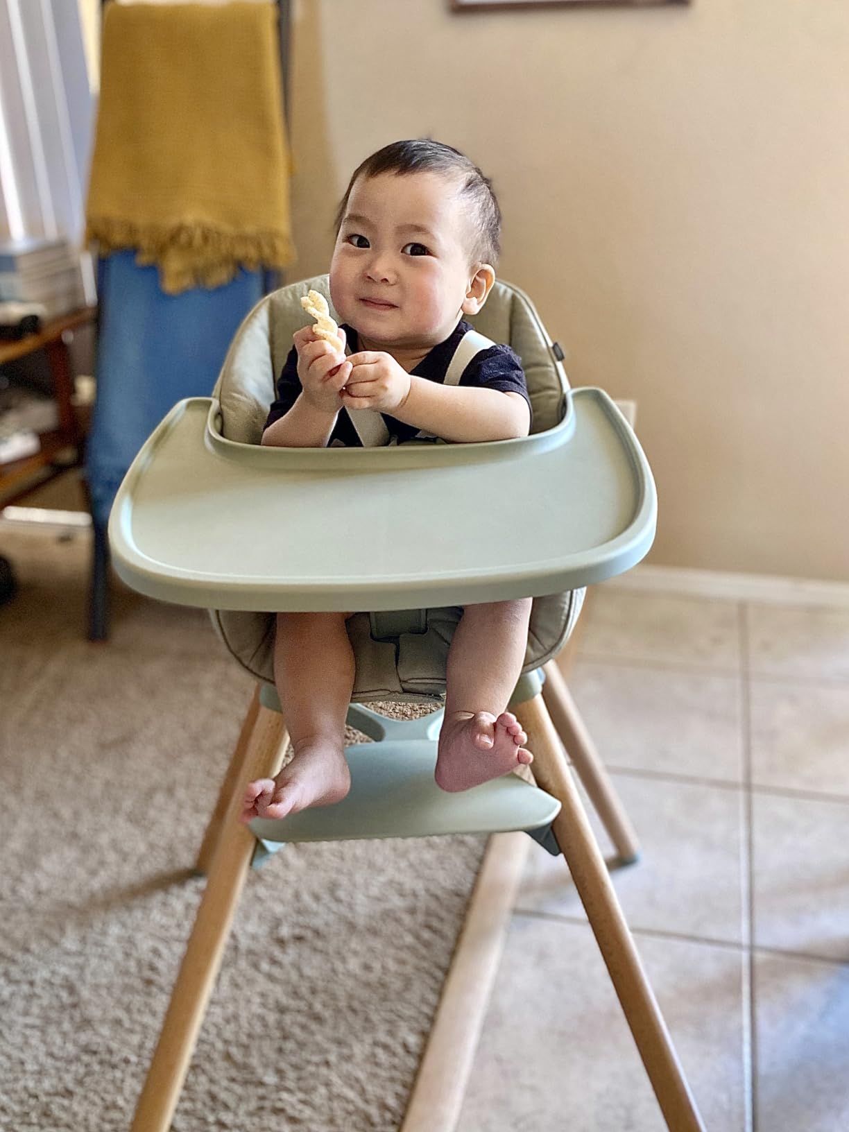 Lalo The Chair Convertible 3-in-1 High Chair for Babies & Toddlers, Dishwasher Safe Tray, Adjustable Footrest, Sage customer photo 2