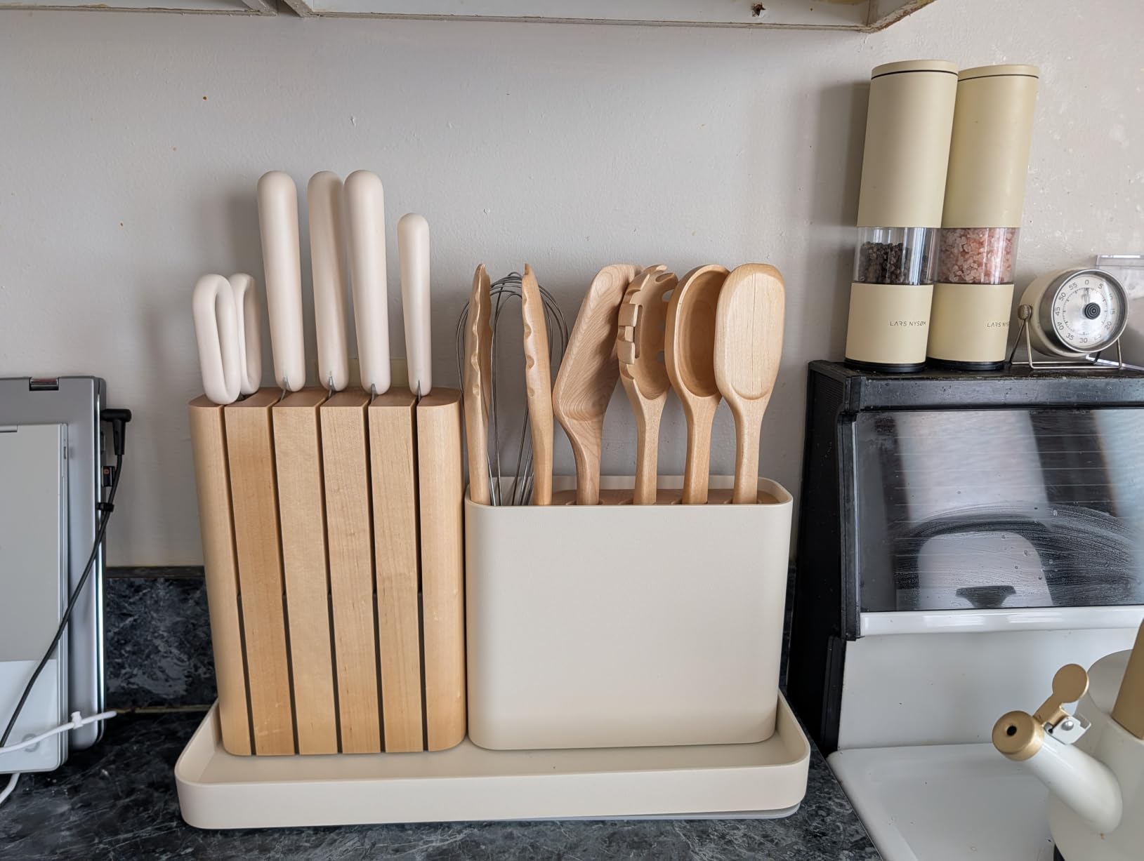 Caraway 14-Piece Kitchen Prep Tool Set with Knives & Utensils | Knife Set & Wooden Utensil Set, Made with Premium German Steel Blades & FSC-Certified Birch Wood, Non-Toxic Materials, Cream customer photo 1