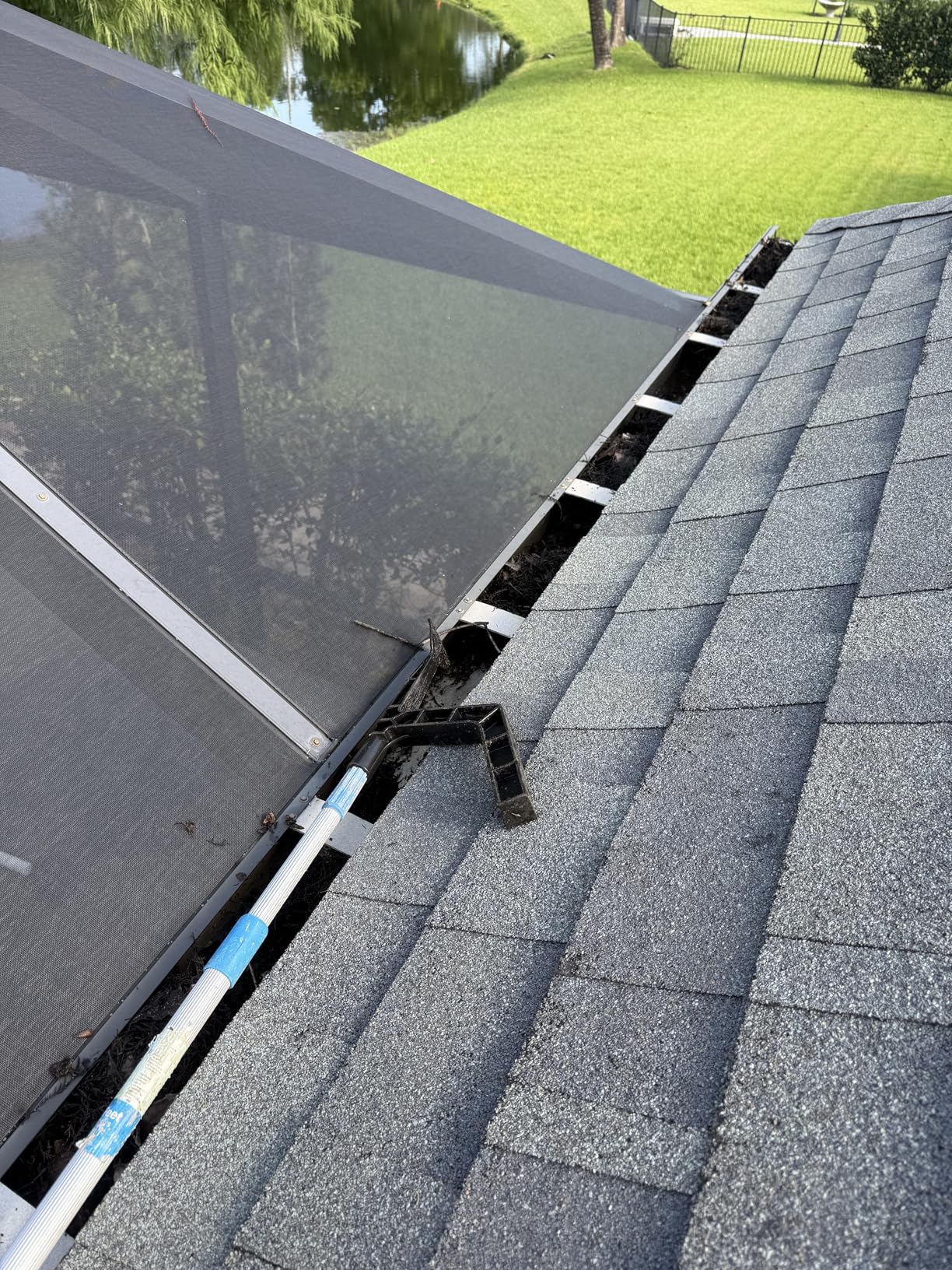 Gutter Cleaning Tool with Threaded Design to Attach to Standard Poles, Gutter Cleaning Spoon and Scoop with Hook to Clean Leaves and Debris Under Gutter Hangers, Multi-Use Tool- Made in USA customer photo 2