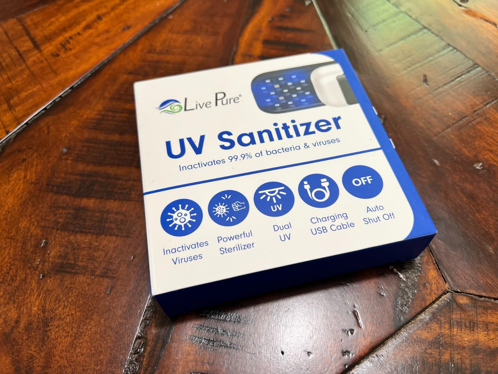 LivePure Handheld UV Light Sanitizer. Portable UV Light for Disinfecting Room, Kitchen, Car, Bathroom, Household Surfaces. White customer photo 2