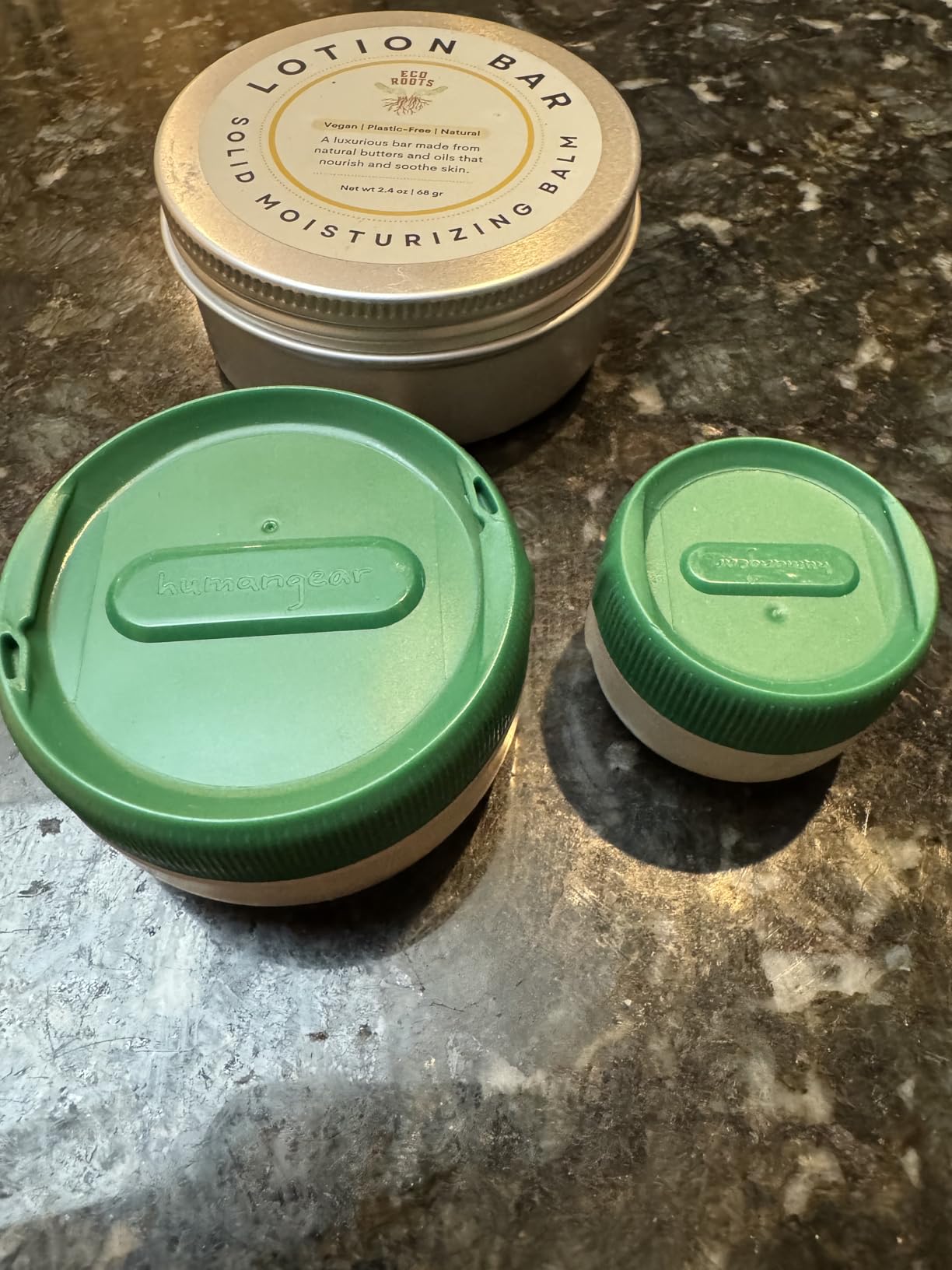 ECO ROOTS Coconut Solid Lotion Bar - Vegan Body Moisturizer in Reusable Tin (Unscented) customer photo 2