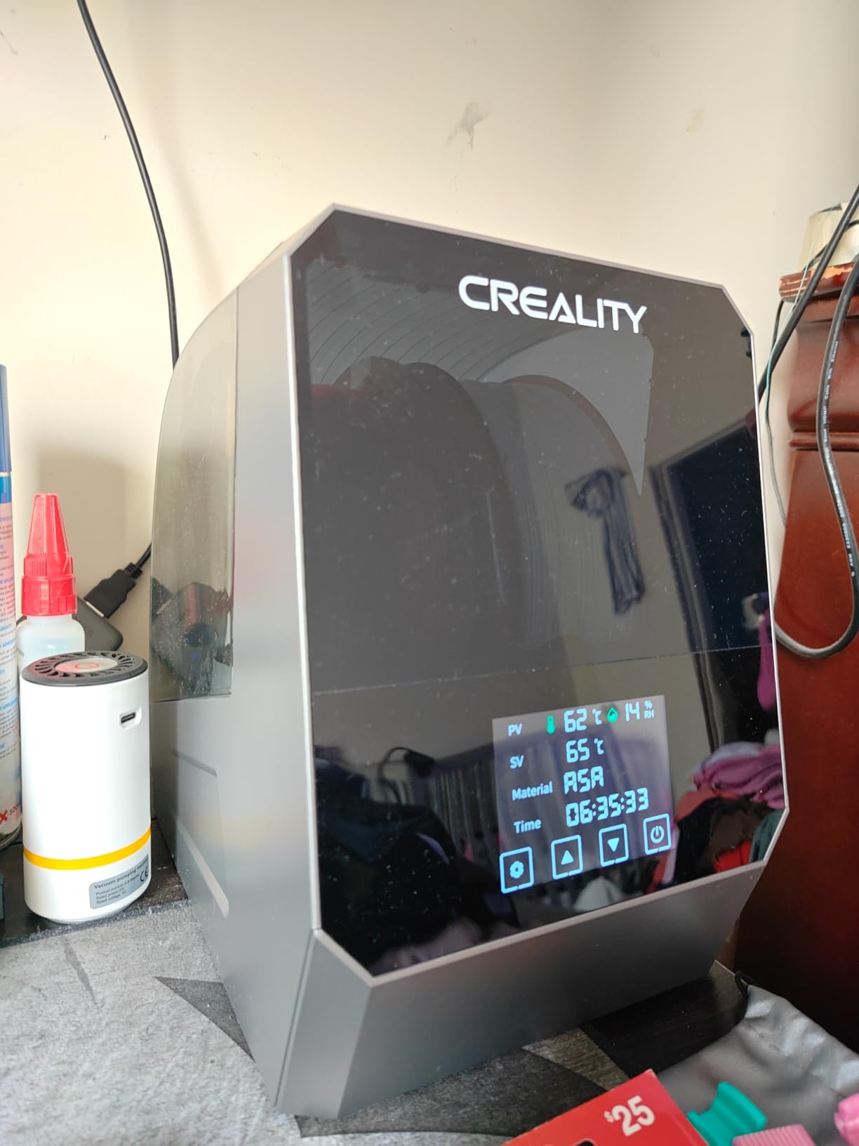 2026 New Creality Space PI Filament Dryer Plus, Dual-Spool 3D Printing Filament Dryer Box, Adjustable Temp 45C-70C, 360 Hot-Air & Real-Time Humidity Monitor, 12 Filament Presets customer photo 1