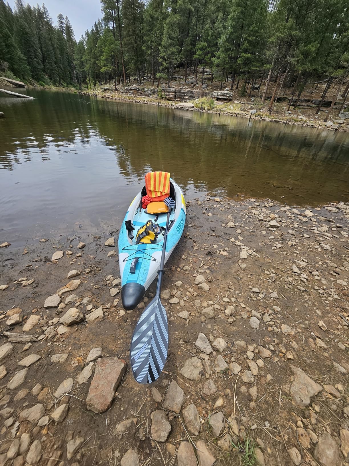 Sea Eagle EZLITE 10 Ultralight, All Woven, Drop Stitch, Rigid, High Performance, Easy Setup, 10' Solo Inflatable Kayak w/Backpack, Seat Paddle and Adjustable Footrests customer photo 1