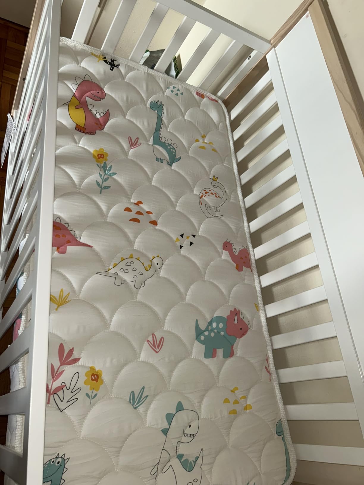 Dream On Me Owen 5-in-1 Convertible Full Size Baby Crib, GREENGUARD Gold | 3 Adjustable Height, Converts to Toddler, Day and Full Size Bed, BSA Verified, ASTM/CPSC Tested, Wooden X-base, White Oak customer photo 1