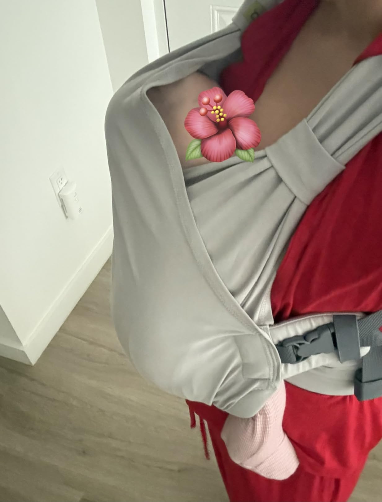 Boba Bliss Pre-Wrapped Baby Wrap Carrier, Newborn Sling, Organic Stone | Stretchy Hybrid Sling that slips on in seconds, no tying, Hip-Healthy certified with Head Support for newborns 0-18 months. customer photo 2