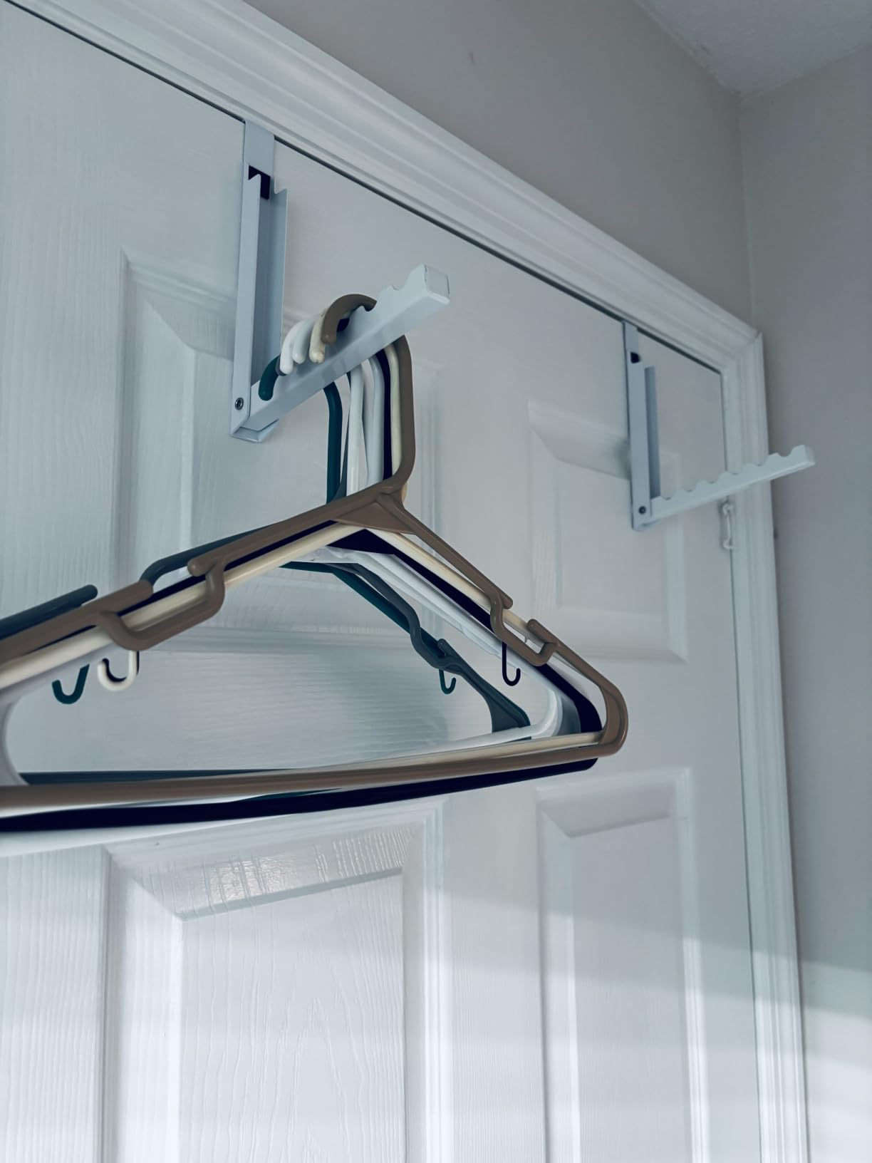 BAKON Over The Door Hanger Folding Clothes Drying Rack, Folding Hanging Coat Rack for Indoor Laundry Room Compact Small Space Foldable Portable Clothing Hanger Hook Collapsible- 2 Pack customer photo 1