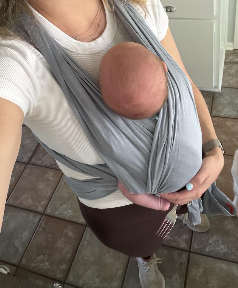 Solly Baby Wrap, Buttery-Soft Baby Carrier Newborn to Toddler 8-25 Lbs., Lightweight & Hands-Free (Basil) customer photo 1