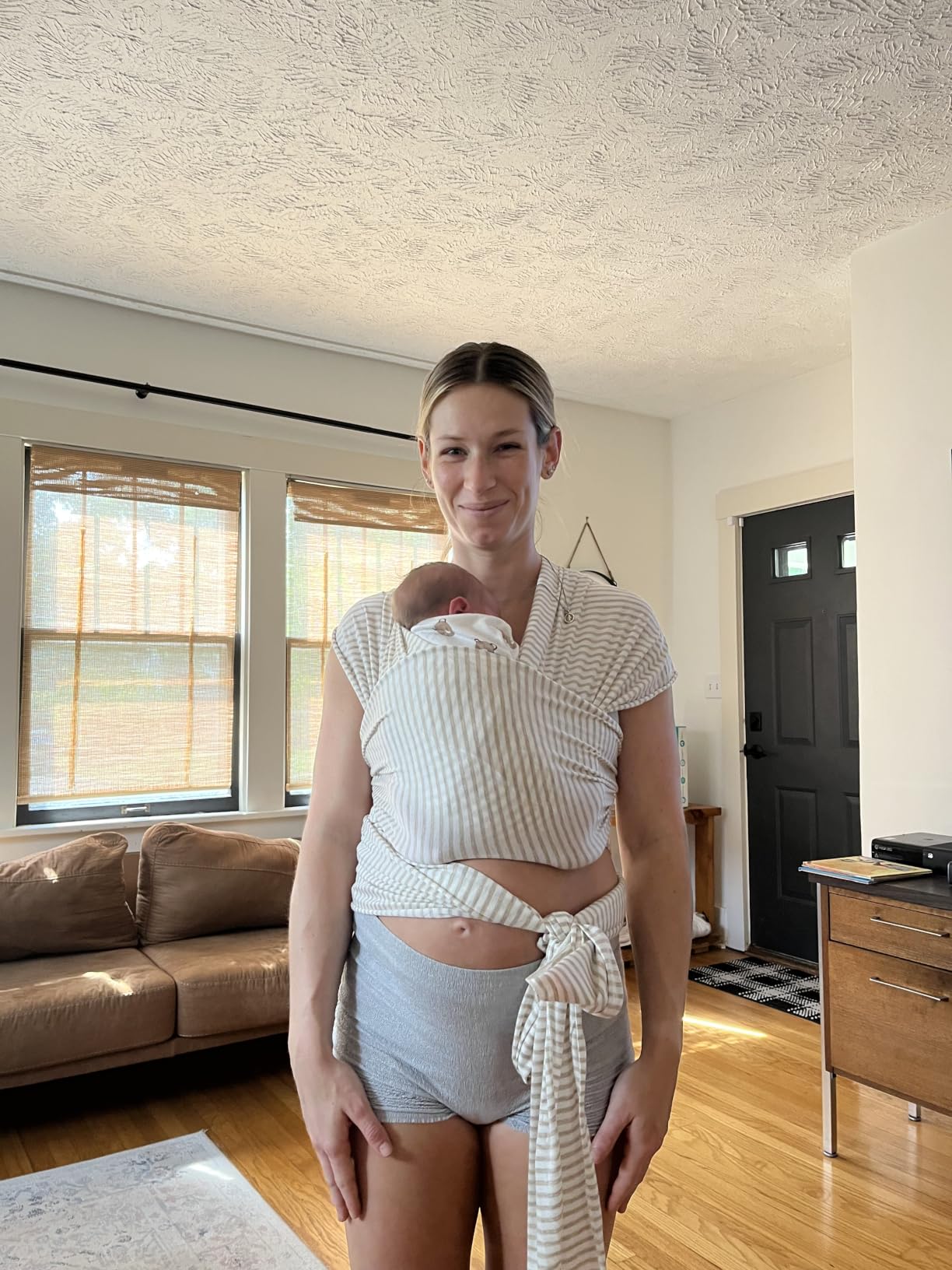 Solly Baby Wrap, Buttery-Soft Baby Carrier Newborn to Toddler 8-25 Lbs., Lightweight & Hands-Free (Basil) customer photo 2