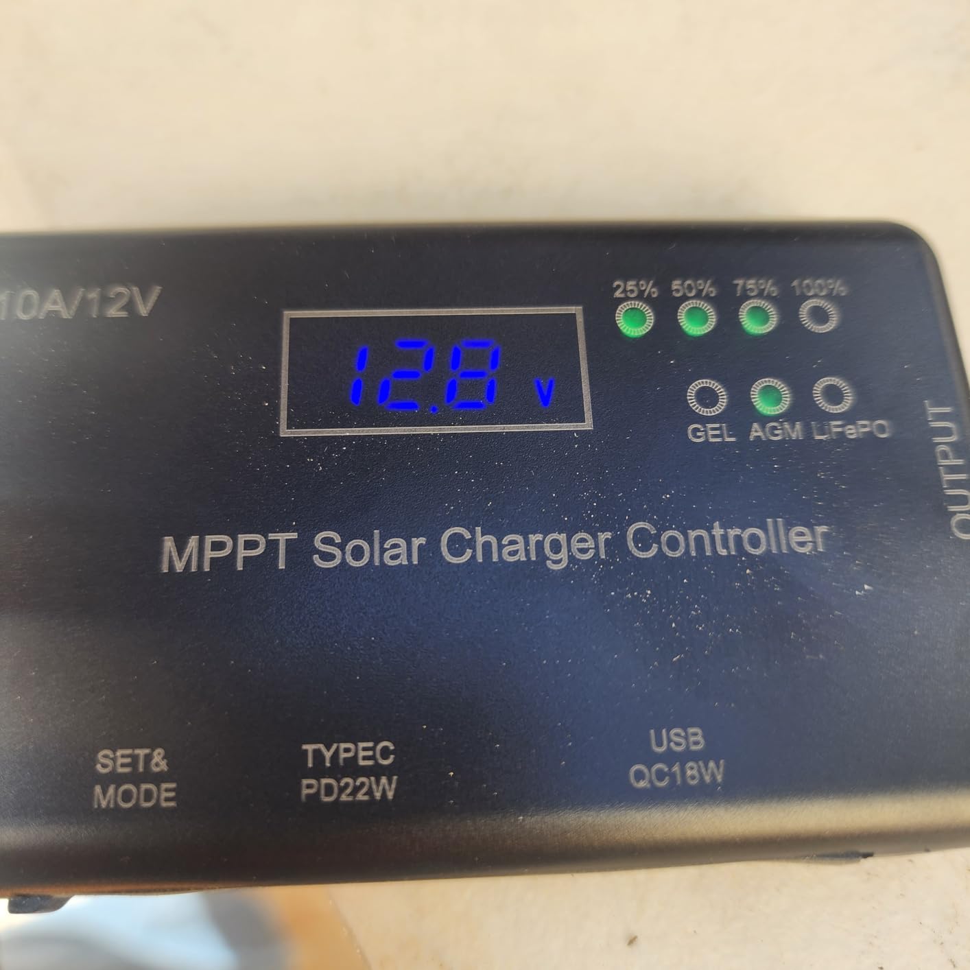 SUNAPEX MPPT Solar Charge Controller 12V 10A for LiFePO4 AGM Gel Batteries | Type-C & USB Output | LCD Voltage & Current Display | LED Charging Status | Smart Battery Protection | Zero Battery Drain customer photo 2