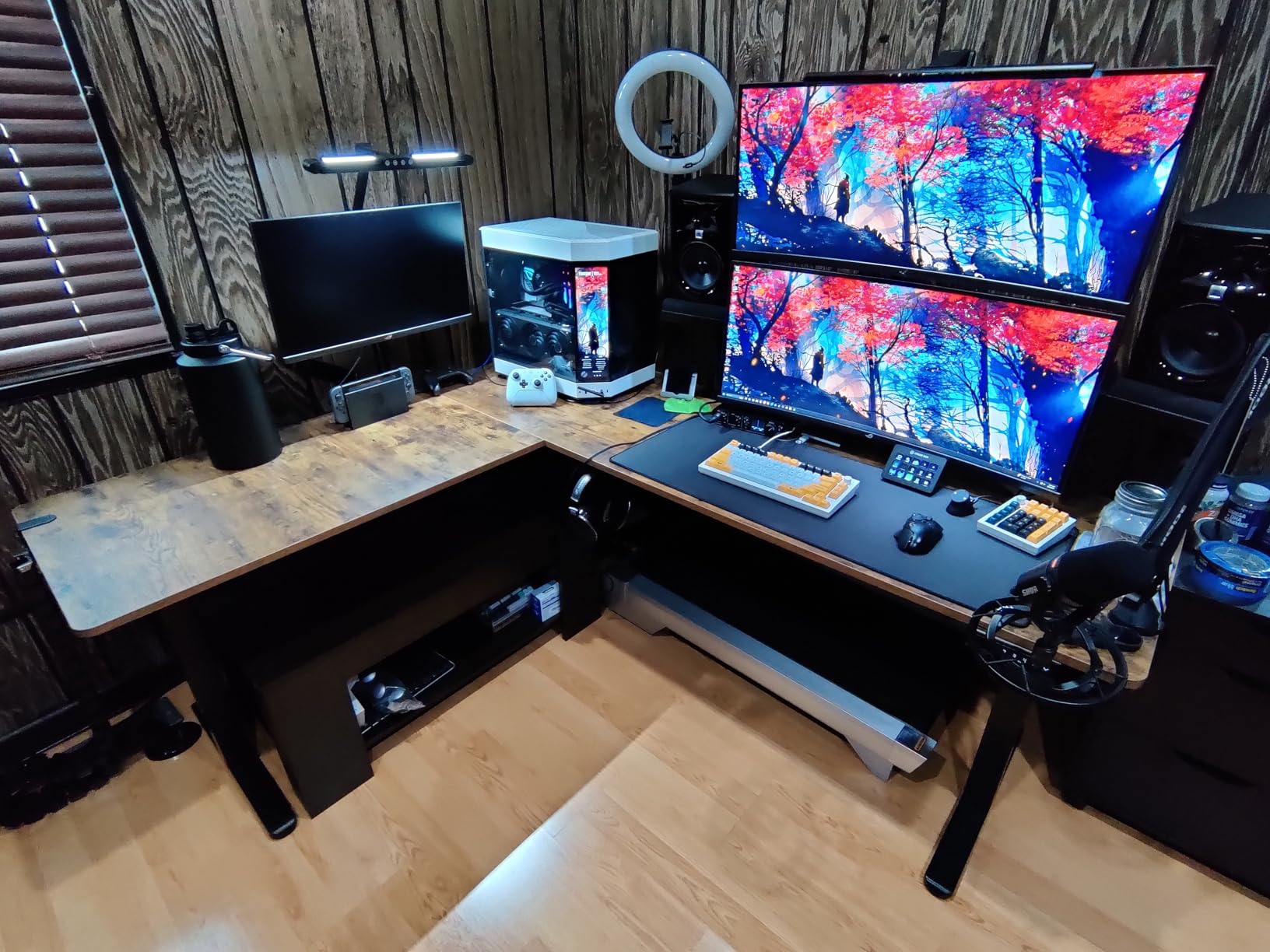 VIVO Real Bamboo 75 x 63 in Corner Standing Desk, DESK-E3CTBO-75 | Electric, Holds 225 lbs, Large Reversible L-Shaped Table, Sit Stand, Height Adjustable, Memory Presets, Black Frame customer photo 1