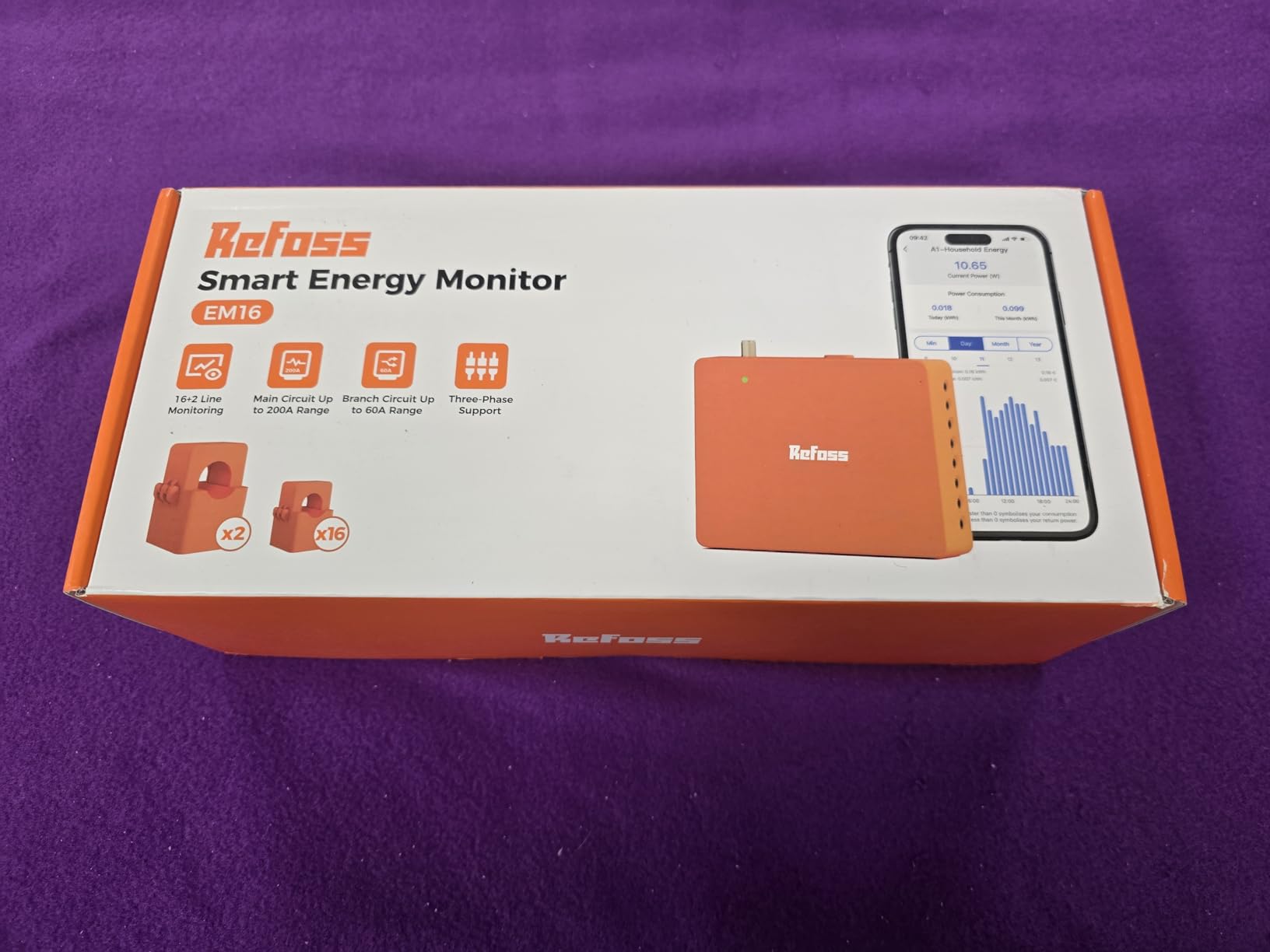 Refoss Smart Home Energy Monitor with Open API, Home Assistant, No Cloud | 16 60A Circuit Sensor, Real Time Electricity Usage Monitor, Power Consumption Meter, Solar Metering, ETL Certified, EM16P customer photo 1
