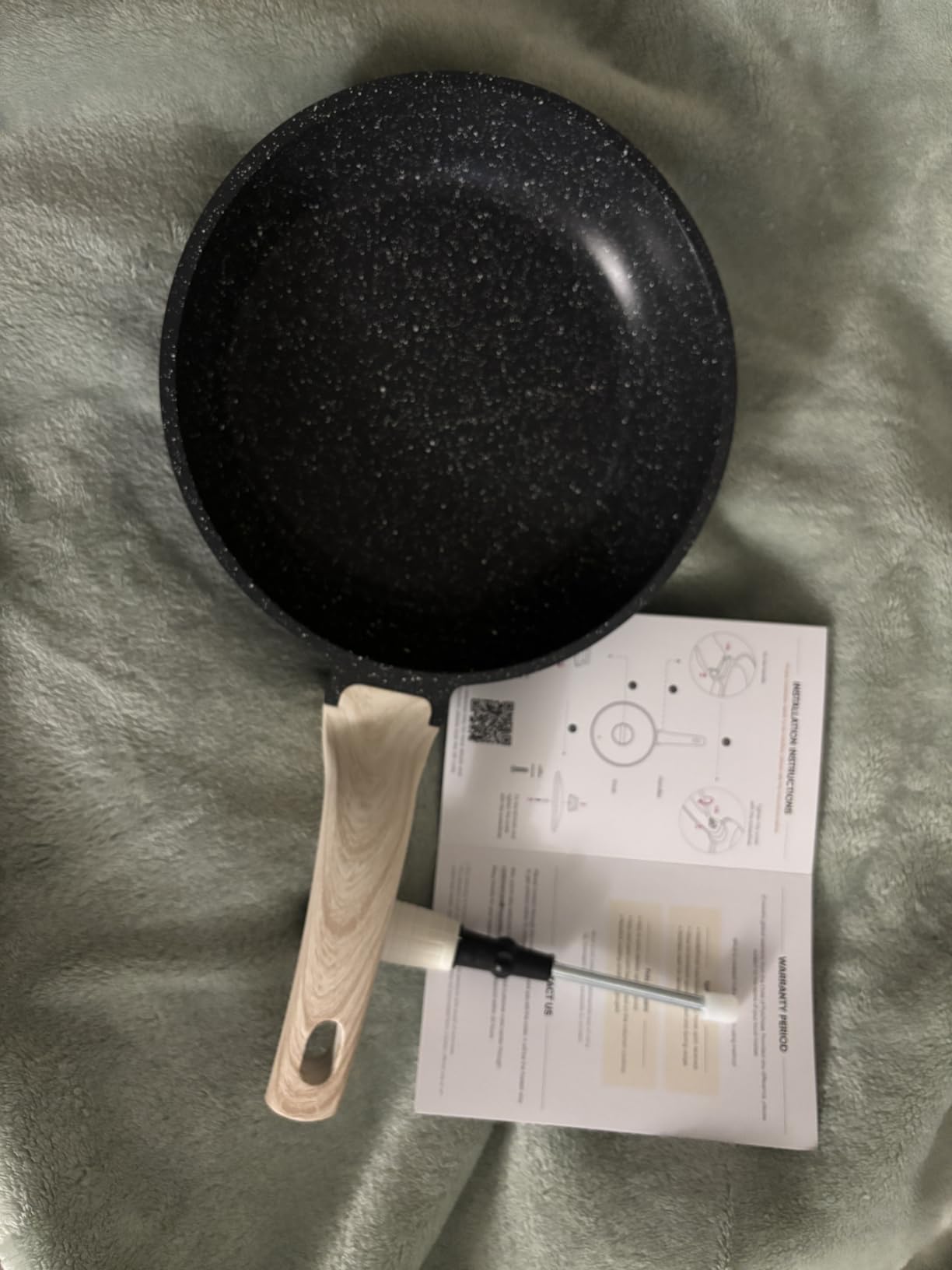 CAROTE 8 Inch Non Stick Frying Pan, Cream White Granite Skillet | Kitchen Healthy Non Toxic Stone Cookware, All-Stovetop Compatible, Cool Handle, Easy to Clean, PFOA Free customer photo 1