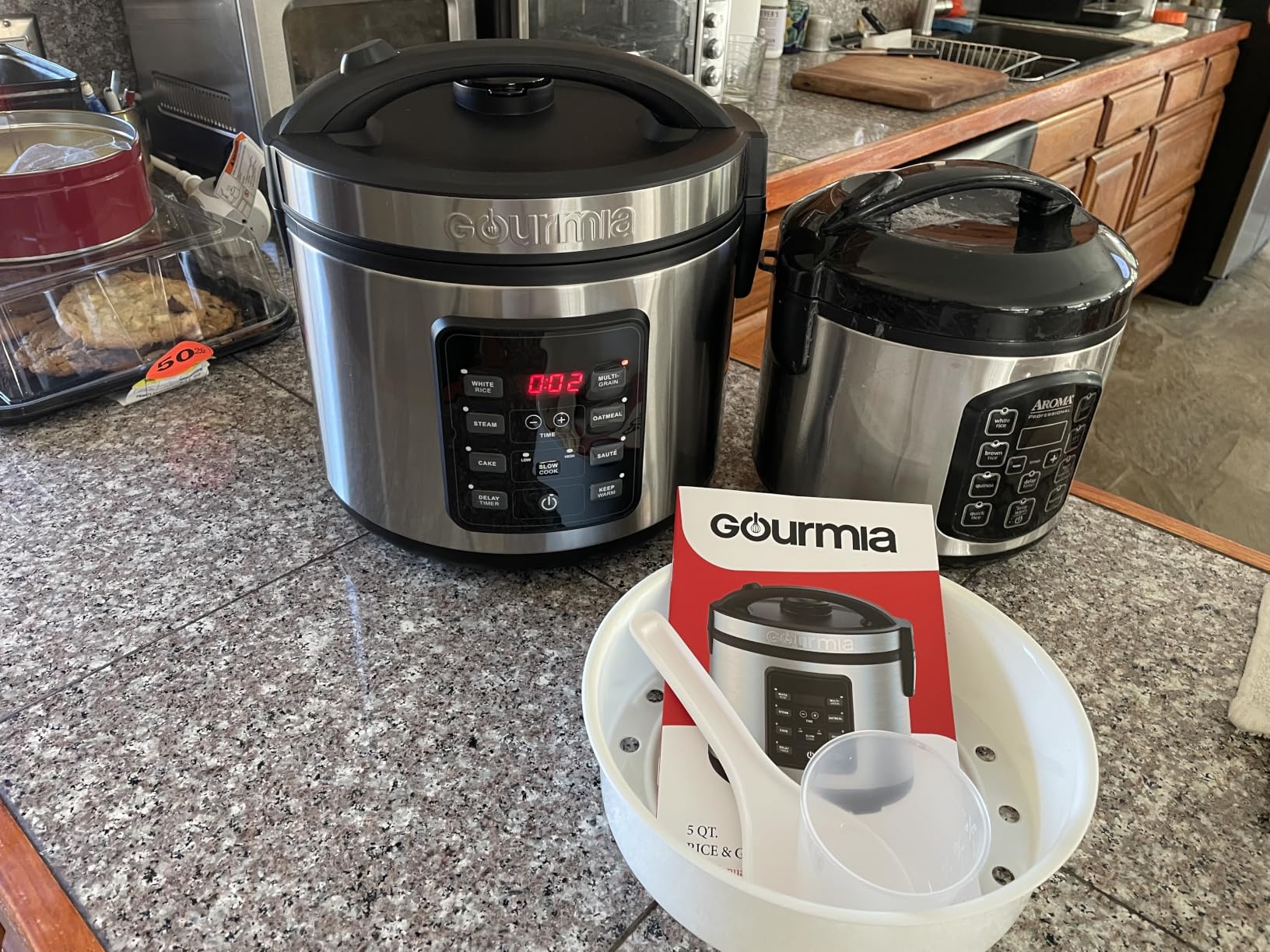 Gourmia Rice Cooker - 5 Qt Capacity, 20 Cup Cooked, 10 Cup Uncooked, Digital Controls, 6 Cooking Presets, Grain Cooker & Steamer, Nonstick Pot, Steam Tray, Delay Timer, Keep Warm, Stainless Steel customer photo 1