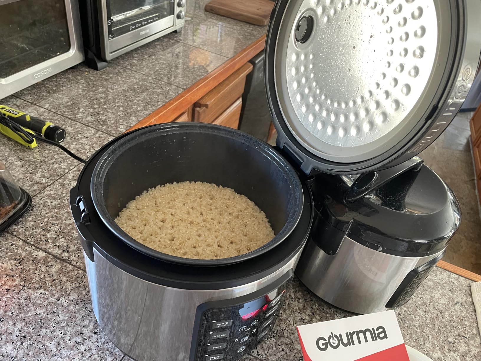 Gourmia Rice Cooker - 5 Qt Capacity, 20 Cup Cooked, 10 Cup Uncooked, Digital Controls, 6 Cooking Presets, Grain Cooker & Steamer, Nonstick Pot, Steam Tray, Delay Timer, Keep Warm, Stainless Steel customer photo 2