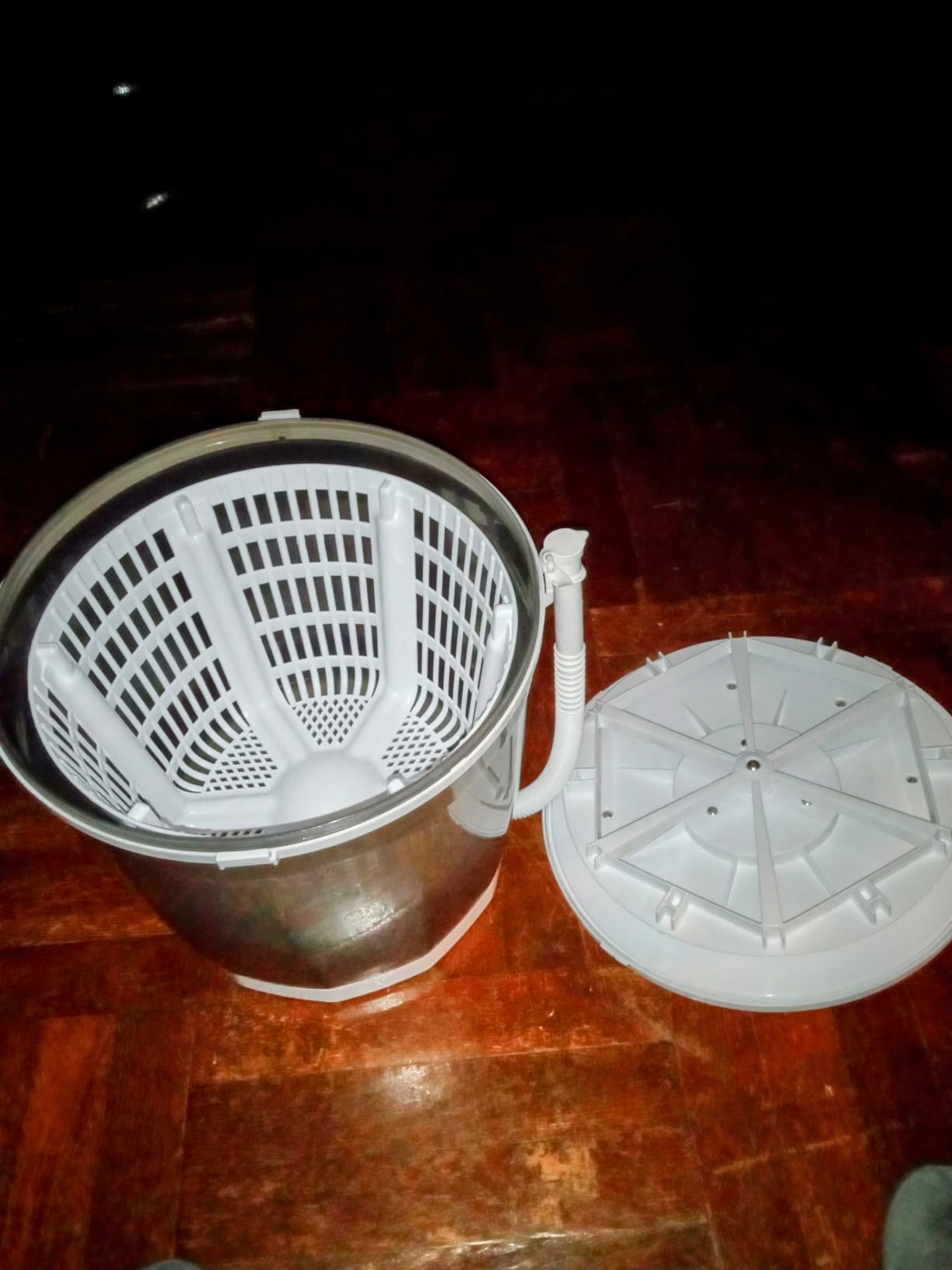Hand Crank Washing Machine, 2 in 1 Non-Electric Washer Manual Traveling Outdoor Washing Machine Grey Mini Compact Washer Spin Dryer for RV Travel customer photo 1