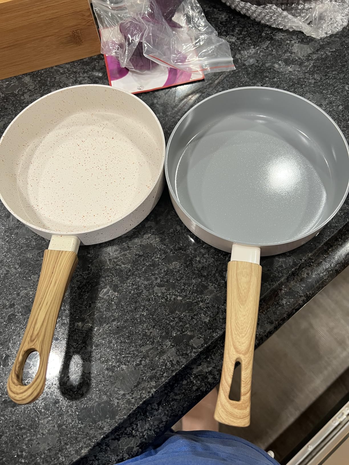 MICHELANGELO Small Frying Pan Nonstick - 6 Inch Single Egg Frying Pan, Mini Skillet with Stay-Cool Handle, Non-Toxic Omelette Pan, White customer photo 2
