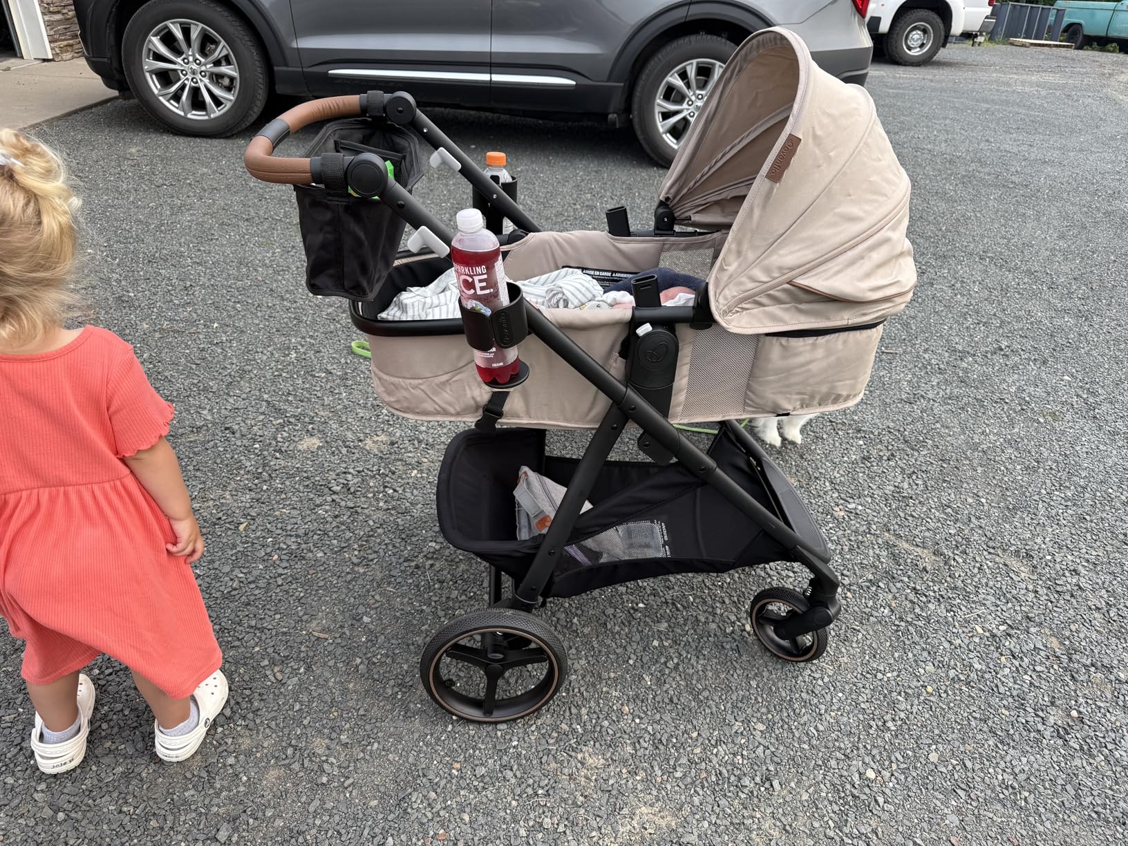 Evenflo Shyft Intuiti+ Stroller with Green & Gentle Fabric (Travertine) customer photo 1
