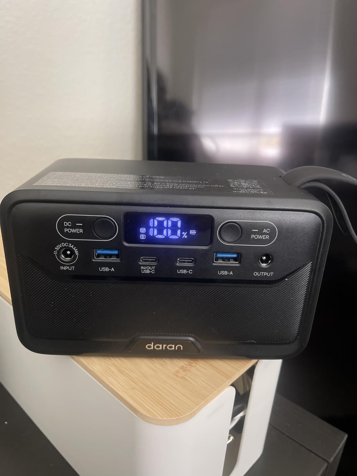 2026 Portable Power Station 89.6Wh LiFePO4 Battery, Solar Power Bank with AC Outlet 100W/110V, USB-C PD Two-Way Fast Charging Small Generator for Laptop, Camping, Home Backup, Office, TSA Approved customer photo 1
