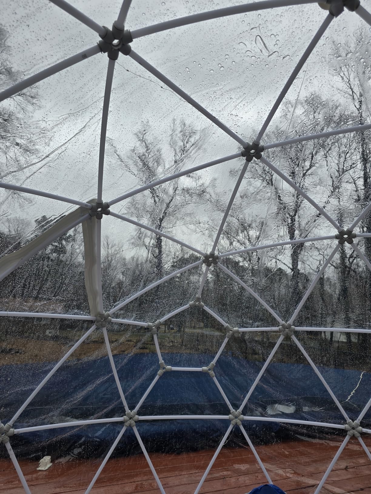 VEVOR Garden Dome Tent, 9.5 x 5.7 ft Outdoor Clear Bubble Tent for 2-4 Person, Weatherproof Geodesic Dome Greenhouse with Window, PVC Transparent customer photo 1