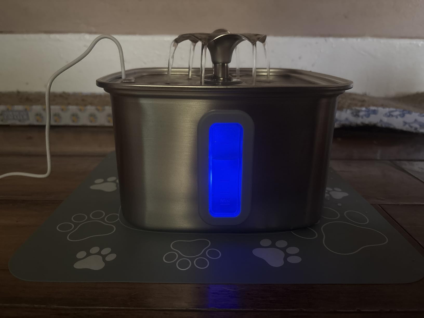 Veken Innovation Award Winner Stainless Steel Cat Water Fountain, 108oz | Automatic Pet Fountain Dog Water Dispenser with 3 Replacement Filters & Silicone Mat, Gifts for Cats, Dogs (Silver) customer photo 2