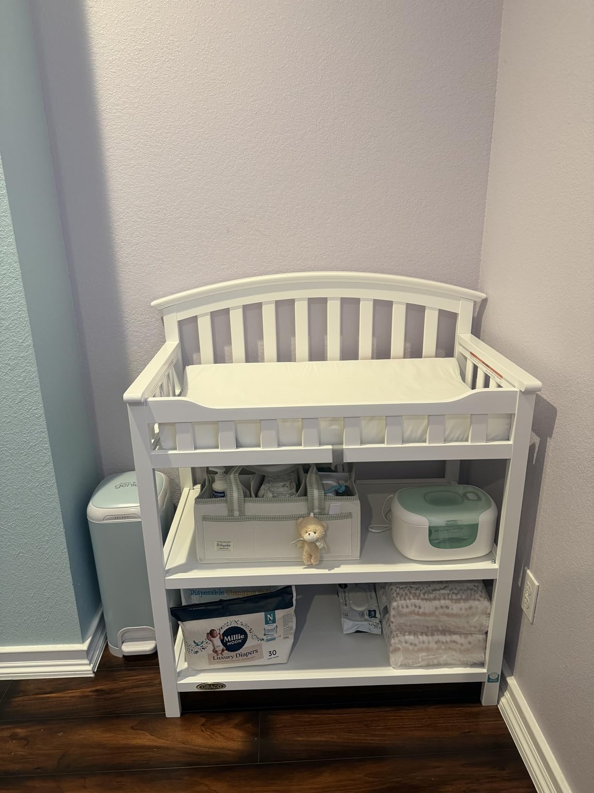 Graco Changing Table with Water-Resistant Pad, Driftwood, GREENGUARD Gold Certified customer photo 1