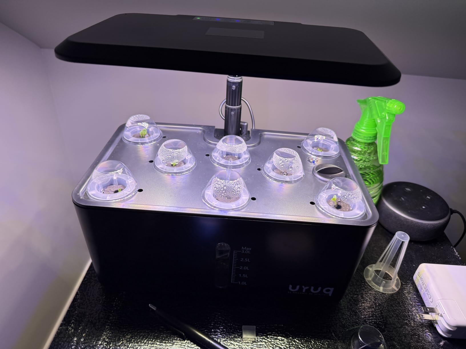 URUQ 8 Pods Hydroponics Growing System with LED Grow Light, Quiet Water Pump, Automatic Timer, Adjustable Height customer photo 2