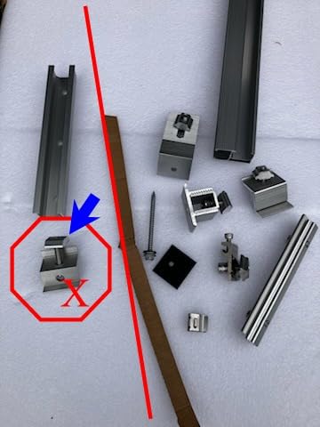 Tandefio Solar Panel Mounting Kit for 12-15 Solar Panels, Panel Kit for Shingle Roof, Adjustable with Clamps, L Shape Brackets, 88 Inch Rails(Silver) customer photo 2