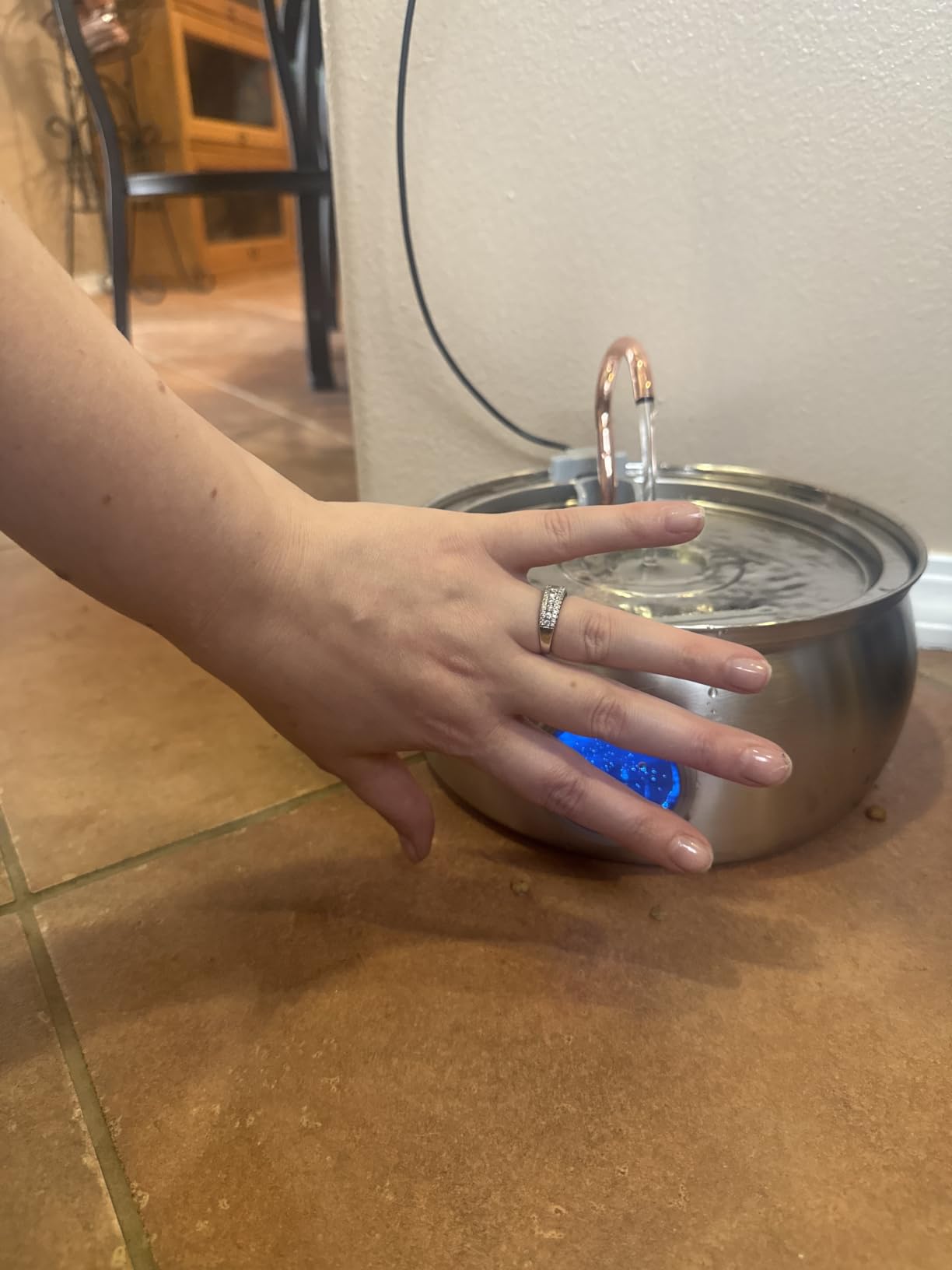 Tomxcute Stainless Steel Cat Water Fountain - 4.0L/135oz Copper Gooseneck - Ultra-Quiet Cat Fountains for Drinking - Dishwasher Safe - Indoor Pet Fountain for Cats, Terriers, Multiple Pets customer photo 2