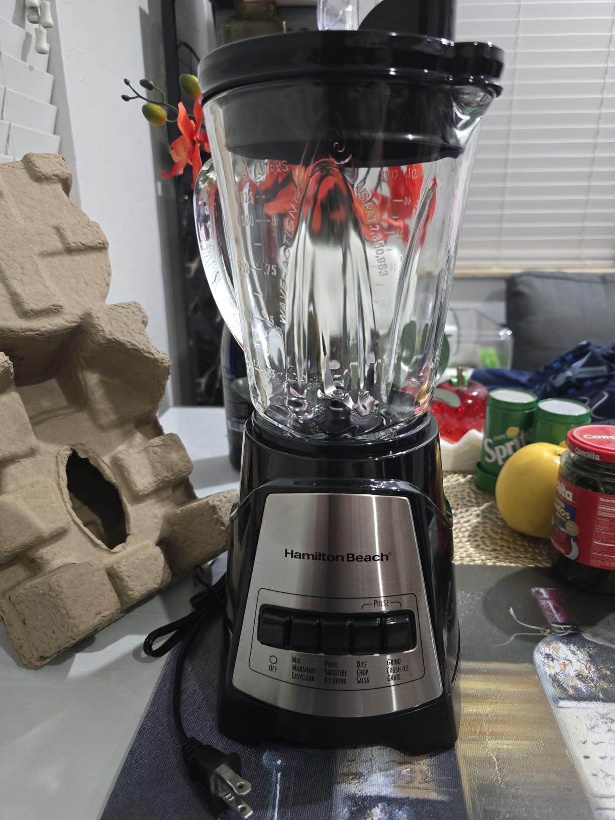 Hamilton Beach Power Elite Blender For Smoothies With Wave Action System | 40 oz. Glass Jar | 12 Functions Including Puree, Crush Ice | 700 Watts | Kitchen Makeover Blue | 58155 customer photo 1