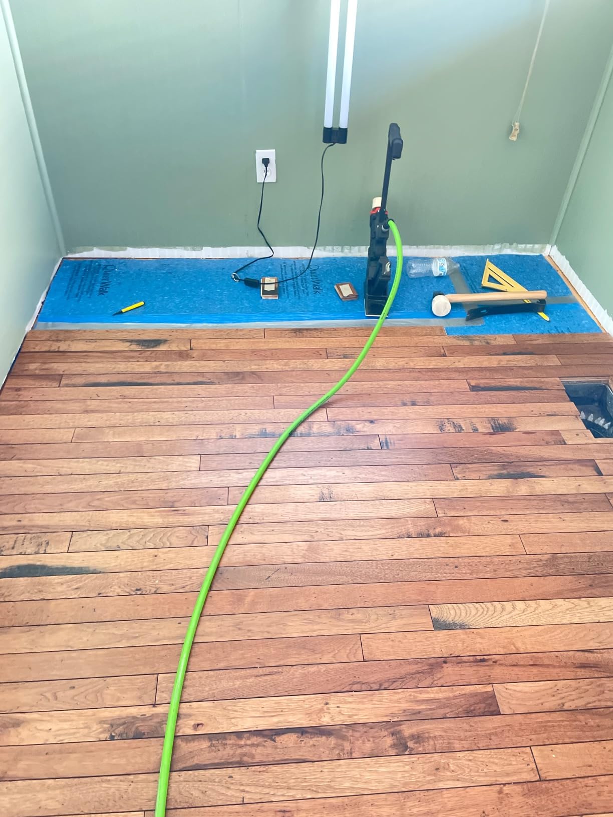 QuietWalk Underlayment 100 sq ft - 3 mm Thick - for Laminate & Hardwood Floors - Approved for Pre-Attached Pad - Recycled Fiber - Floating Install - Sound & Moisture Barrier - Made in USA customer photo 1