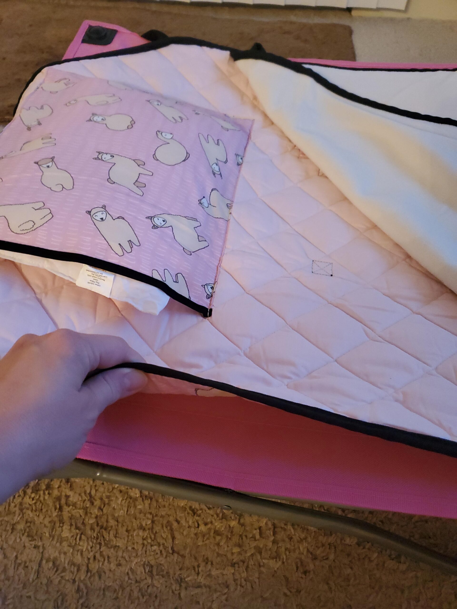 Urban Infant Tot Cot Kids Nap Mat - Toddler Preschool Daycare Bedding Cover with Blanket and Pillow - Poppies customer photo 2