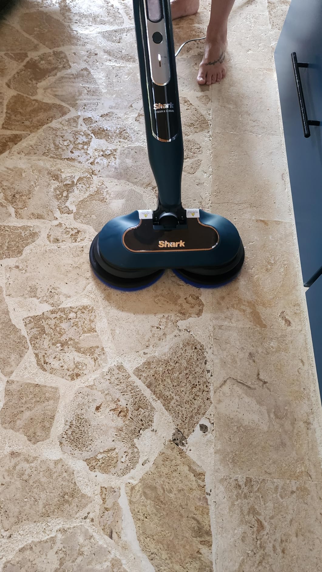 Shark Steam & Scrub All-in-One Scrubbing and Sanitizing Hard Floor Steam Mop, 2 Steam Modes, 2 Dirt Grip Soft Scrub Pads Included, XL Removable Water Tank, Swivel Steering, Teal, S8002BRN customer photo 1