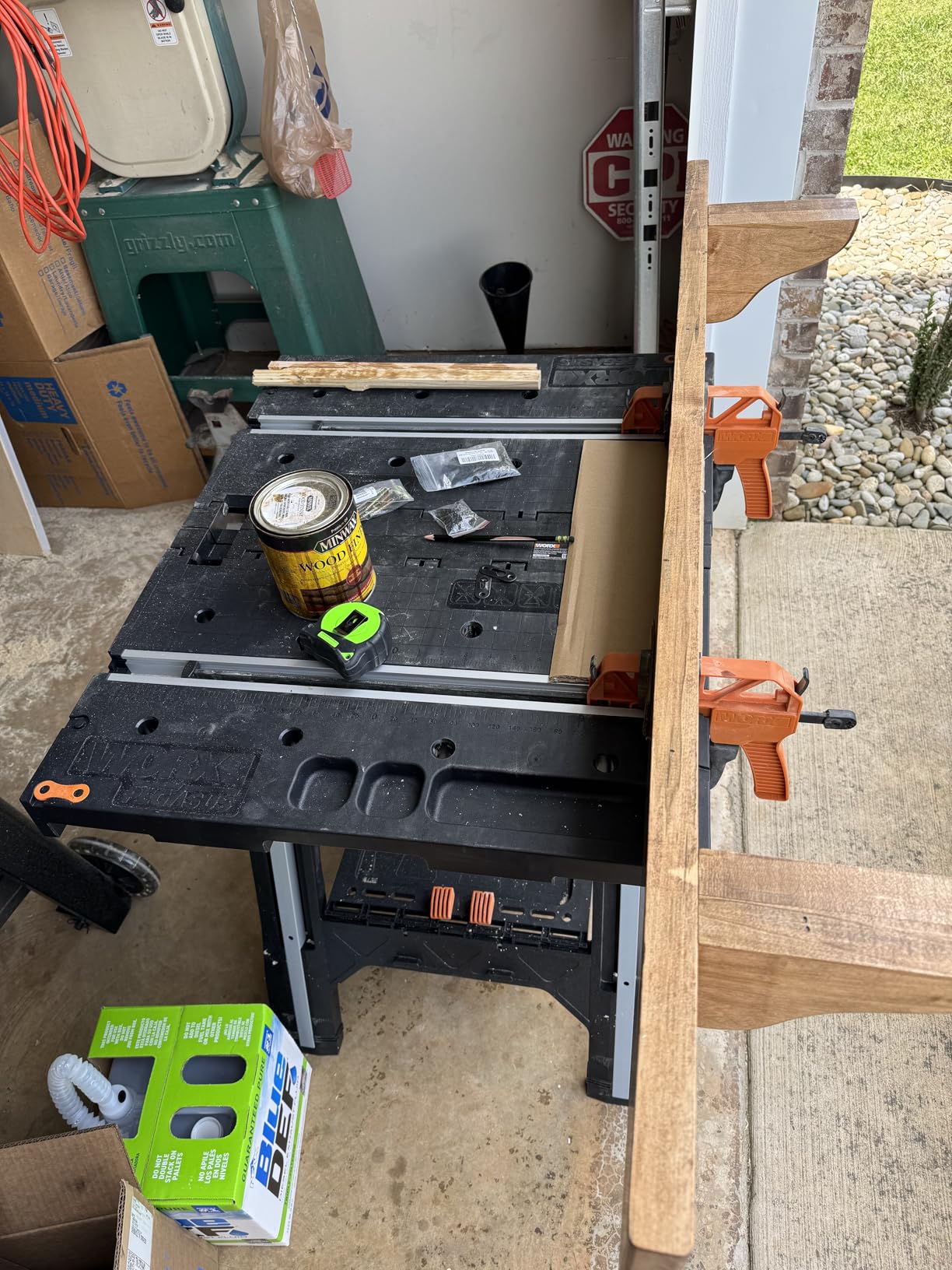 Worx Pegasus 2-in-1 Folding Work Table & Sawhorse, Easy Setup Portable Workbench, 31
