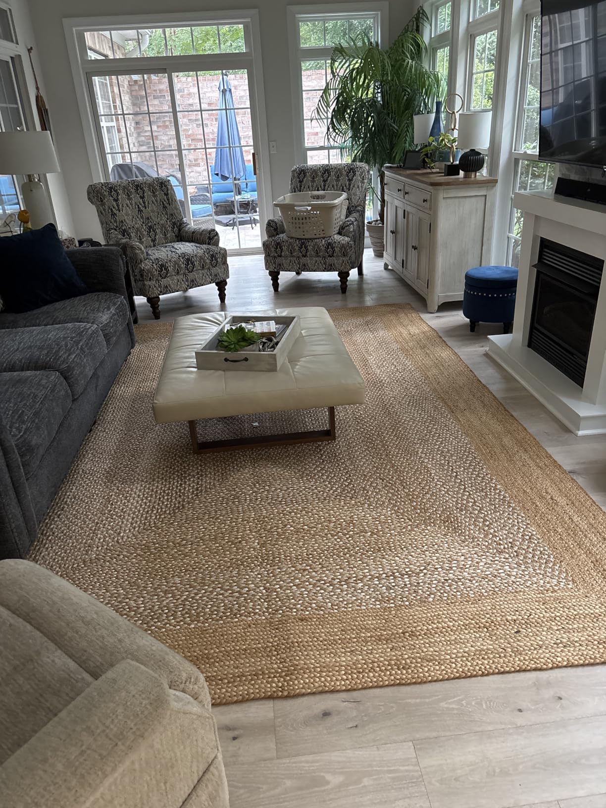 SAFAVIEH Natural Fiber Collection Area Rug - 5' x 8', Natural & Ivory, Handmade Farmhouse Boho Coastal Rustic Jute (NF885B) customer photo 1
