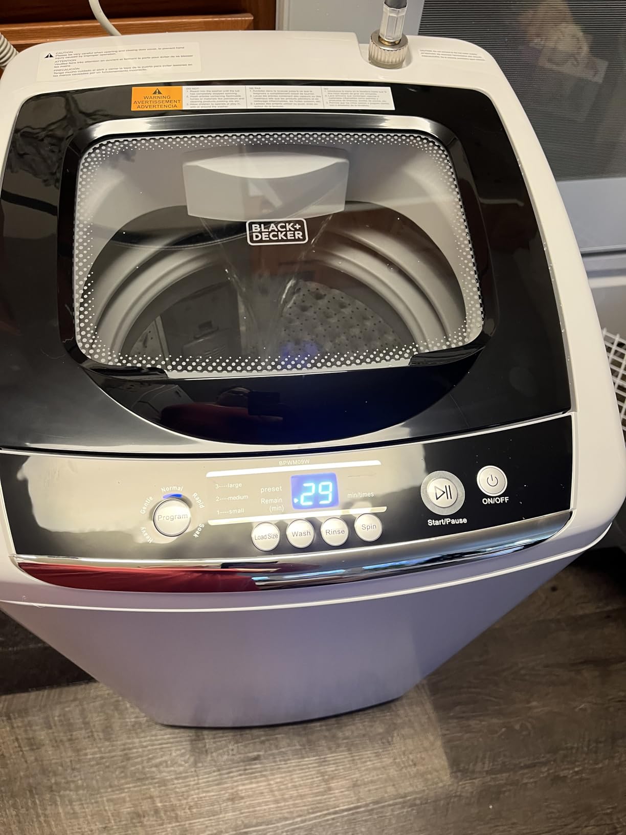 BLACK+DECKER 0.9 Cu. Ft. Portable Washer, 6.6 lb. Capacity, BPWM09W, White | 6.6 lb. Capacity Washing Machine for Homes & Apartments, 5 Wash Cycles, Quick Connect Sink Adapter and Drain Hose Included customer photo 2