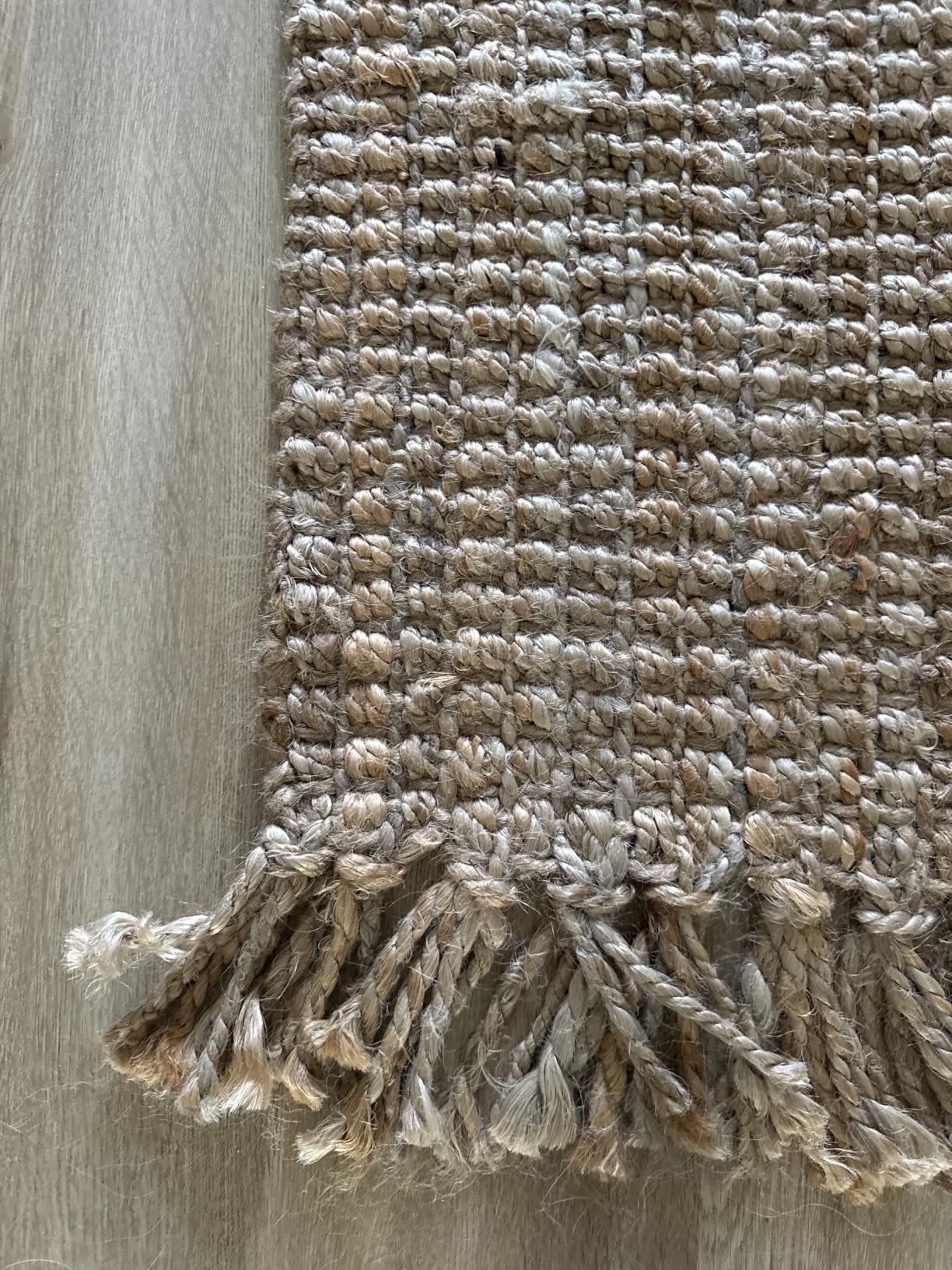 JONATHAN Y Handwoven Jute Fringe Natural Indoor Area Rug, 8x10, Pata, Bohemian, Rustic, Cottage, Easy-Cleaning (NRF103A-8) customer photo 2