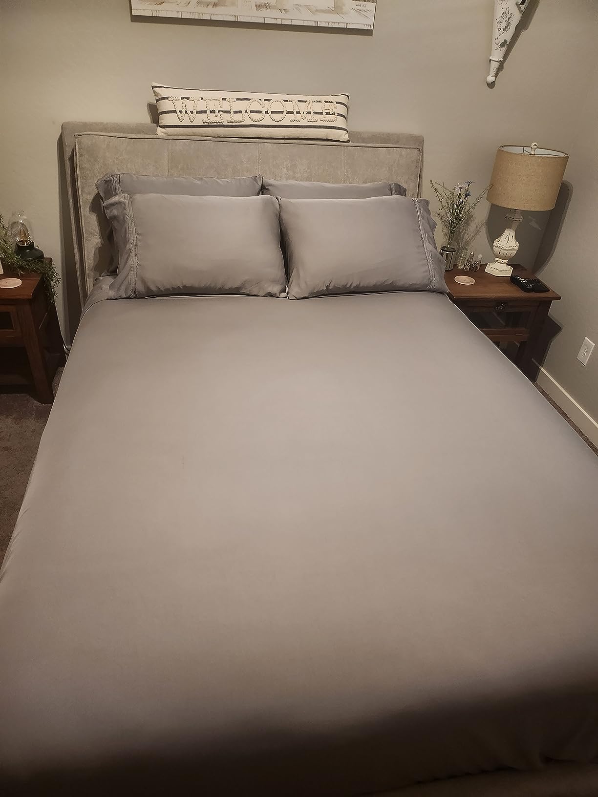 BAMPURE Luxury Series Queen Sheet Set - 100% Pure Viscose Bamboo Sheets - Super Soft, Cooling for Hot Sleepers - Deep Pocket (Up to 16'') (White) customer photo 2