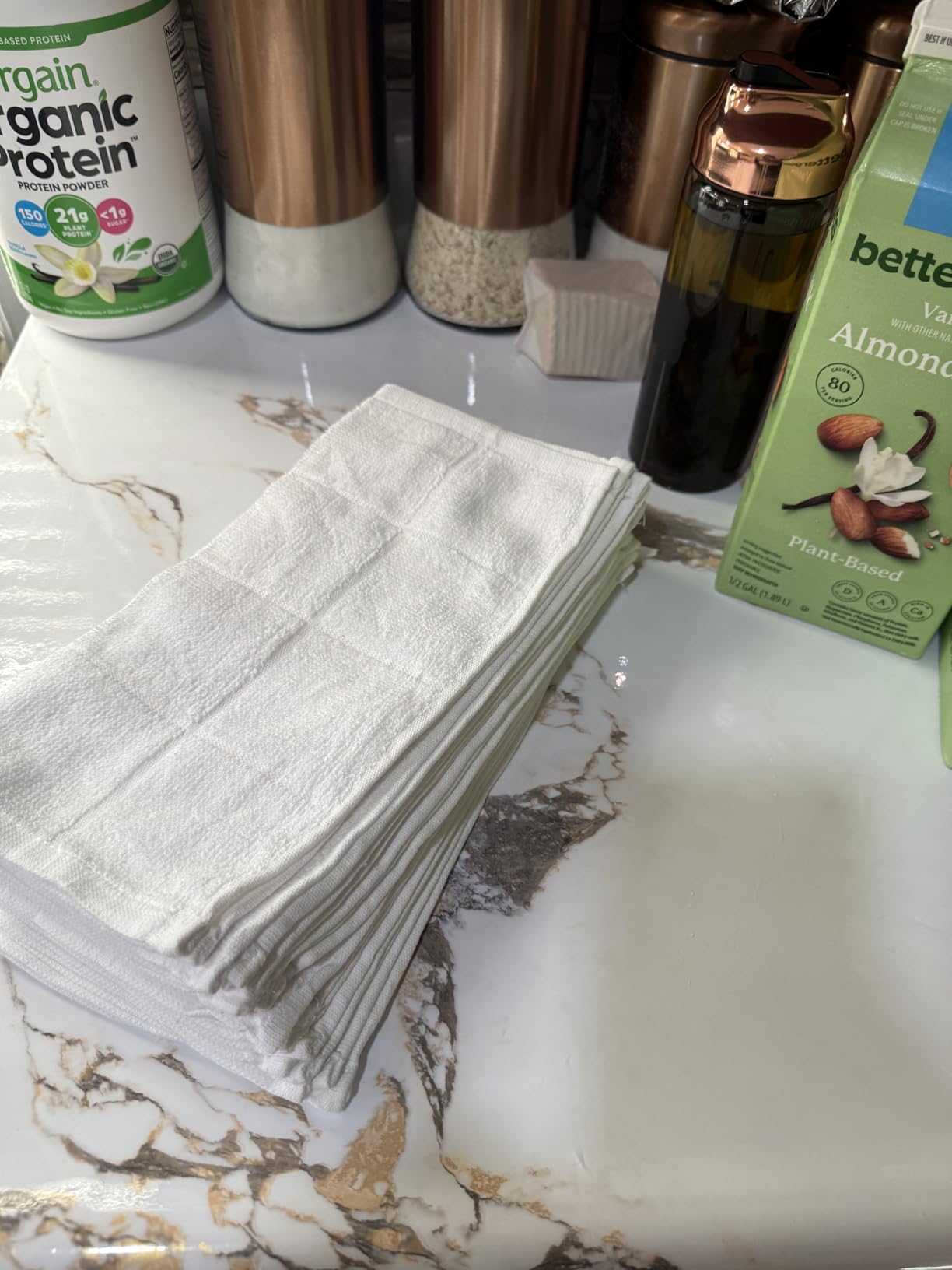 Glynniss Dishcloths Kitchen Highly Absorbent Dish Rags 100% Cotton Dish Cloths for Washing Dishes, Cleaning (11 x 11 Inches, 12 pcs, White) customer photo 1