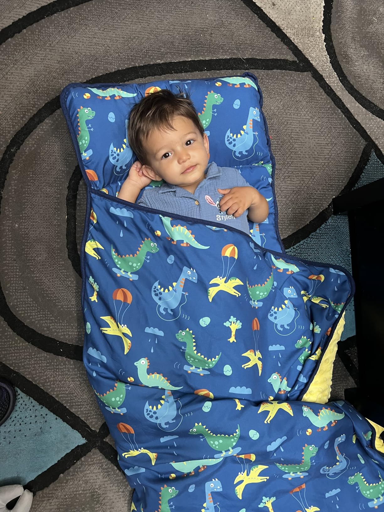 ACRABROS Toddler Nap Mat with Pillow and Blanket, Large Rolled Napping Mats, Slumber Bags for Boys Girls, Kids Sleeping Bag for Daycare, Preschool Travel customer photo 1