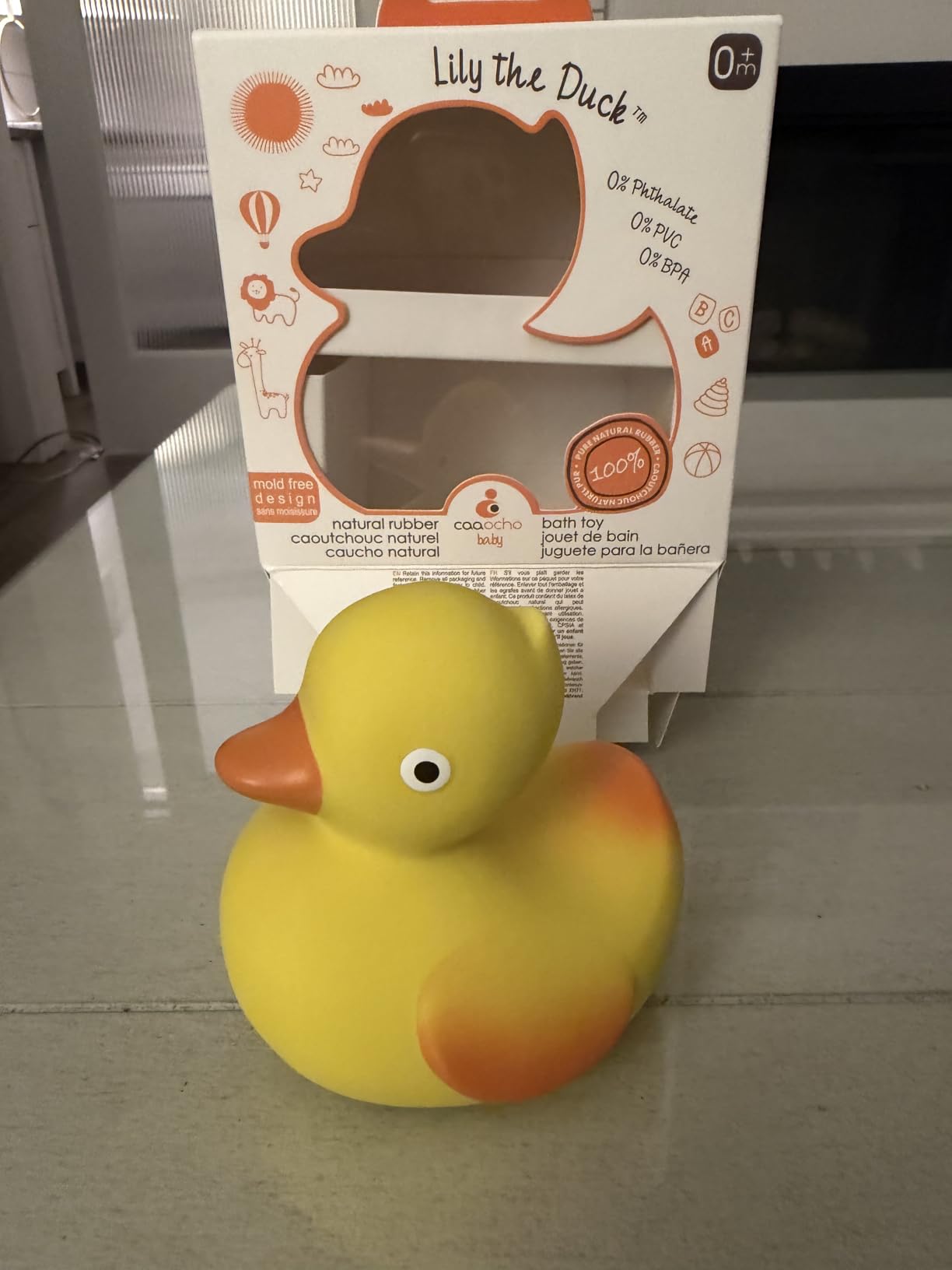 Pure Natural Rubber Bath Toy - Rubber Ducky Lily the Duck Baby Toy - Hole Free Bath Toys, BPA Free Bath Toys for Infants, Without Holes Sealed Natural Rubber Baby Toy customer photo 1
