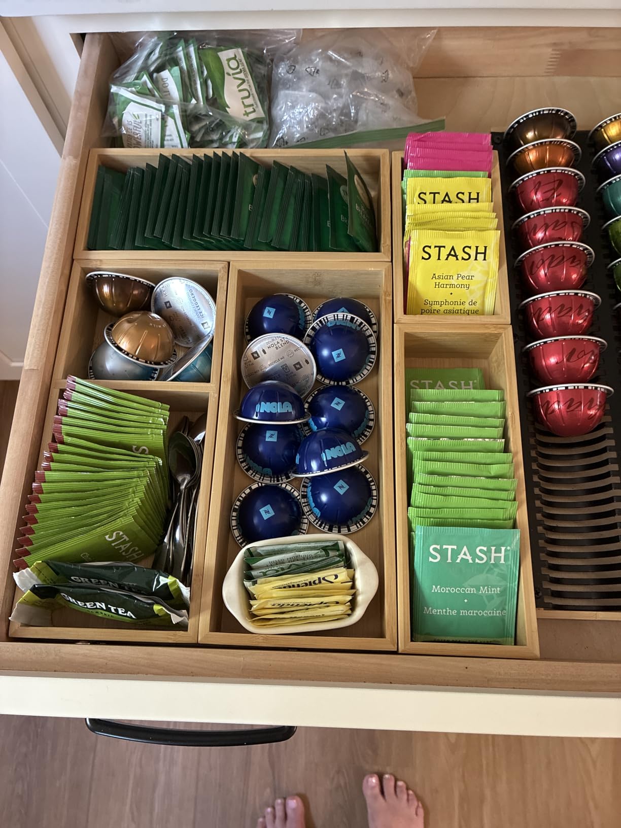 MapleGrace Bamboo Drawer Organizer Set, Individual Wood Storage Organizers | 5 PCS Multi-Use Junk Drawer Divider, Storage Trays Containers for Kitchen, Bathroom, Office Desk, Makeup, Jewelry, Utensils customer photo 2