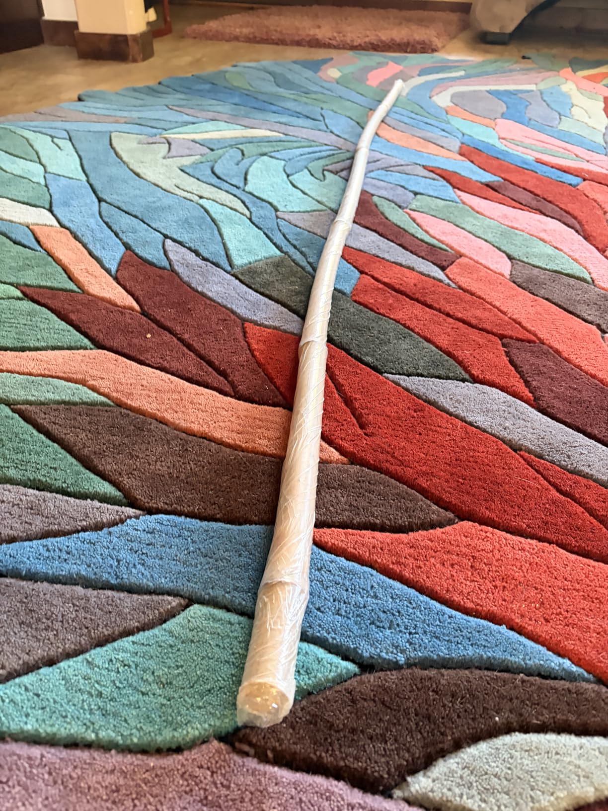 Restoration and Renovation Handmade Irregular Shape Wool Area Rug | Unique Contemporary Botanical Design, Thick & Soft Carpet | Perfect for Living Room, Bedroom Decor (Multi, 4.6' x 6.6') customer photo 1