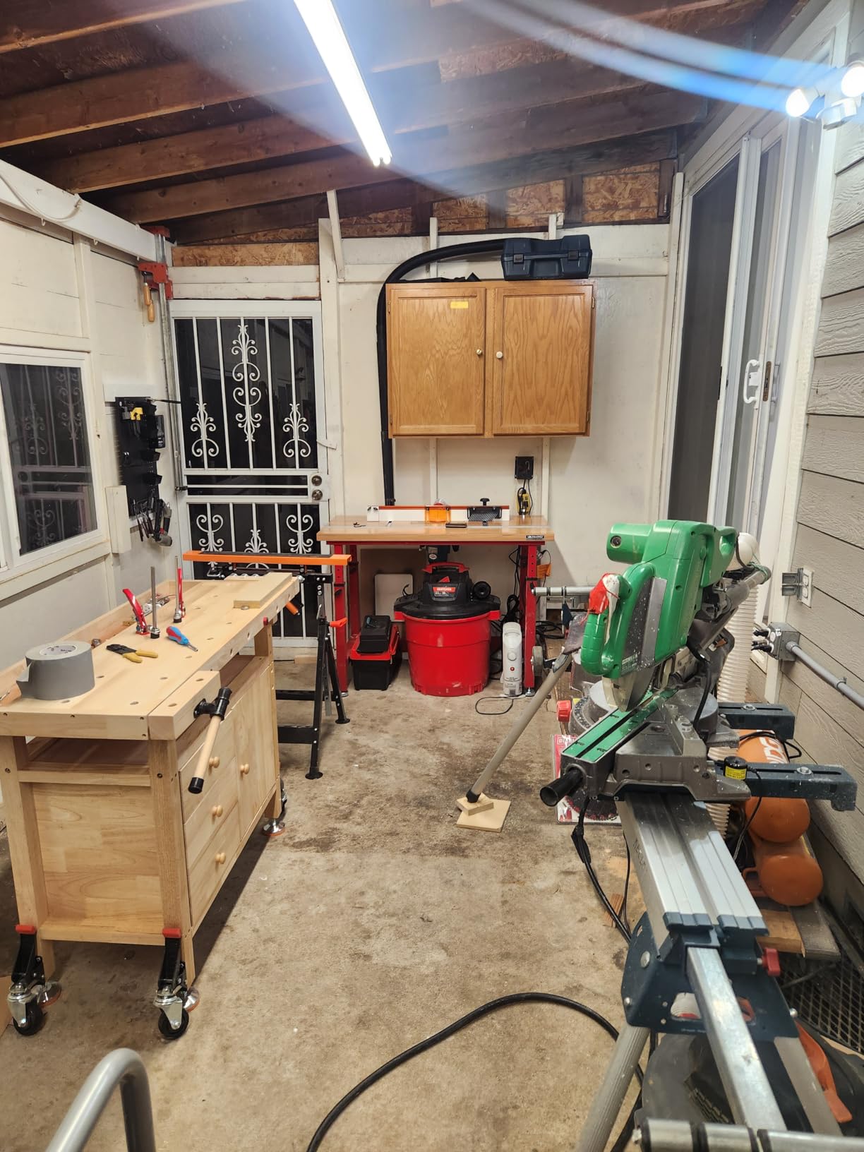 50-Inch Wood Workbench - Rubber Wooden Heavy Duty Work Bench with 3 Drawers 1 Cabinet Door and Shelf Integrated Vises for Garage Workshop, Woodworking and Home customer photo 1