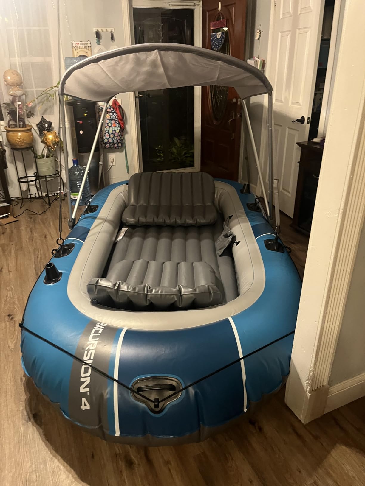 Excursion 4-Person Inflatable Fishing Boat River Raft Set with Oars | 66324EP - Portable Boat with Extra Wide Cockpit and High-Output Hand Pump, 10ft 4in × 5ft 5in customer photo 2
