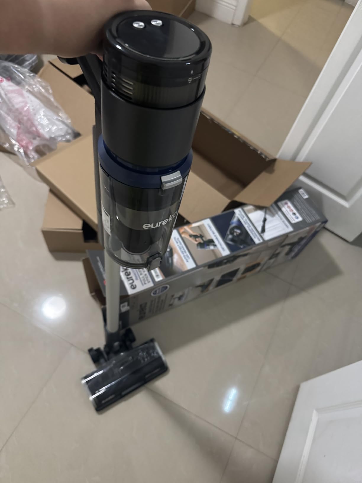 Eureka ReactiSense 350W Anti-Tangle Cordless Stick Vacuum, NEC451BL | Floor Sense + React, Up to 60-Min Runtime, Lightweight, Anti-Allergen HEPA Filter, For Pet Hair, Hard Floors & Carpets, Black customer photo 1