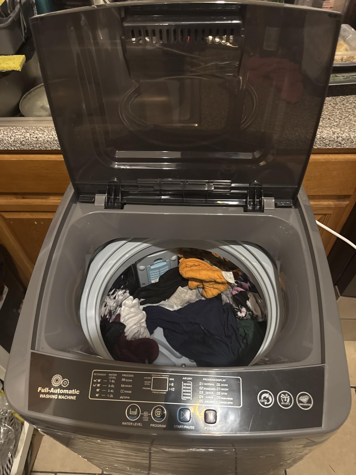 Nictemaw 2.8 Cu.ft. Portable Washer with Drain Pump, 20 lbs Capacity, Gray | 10 Wash Programs, 8 Water Levels, LED Display, Full Automatic Compact Washing Machine for Apartment, Home, Dorm, RV customer photo 1
