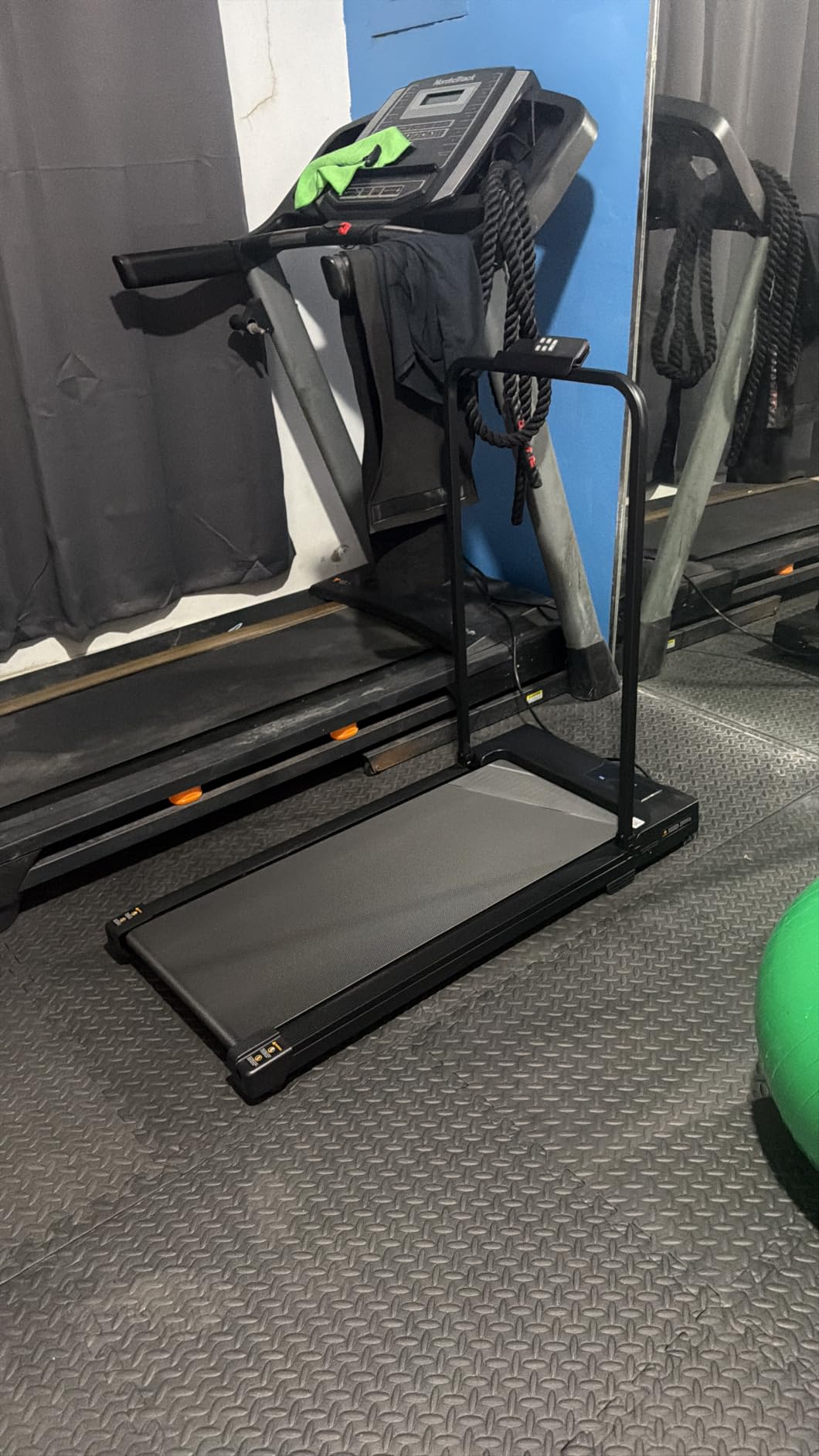 Walking Pad Treadmill for Home - Folding Treadmills with Handle Bar Portable Compact Fold up Indoor Foldable Handles Electric Walk Pads Small Spaces Mini Running Quiet Under Bed Office customer photo 2