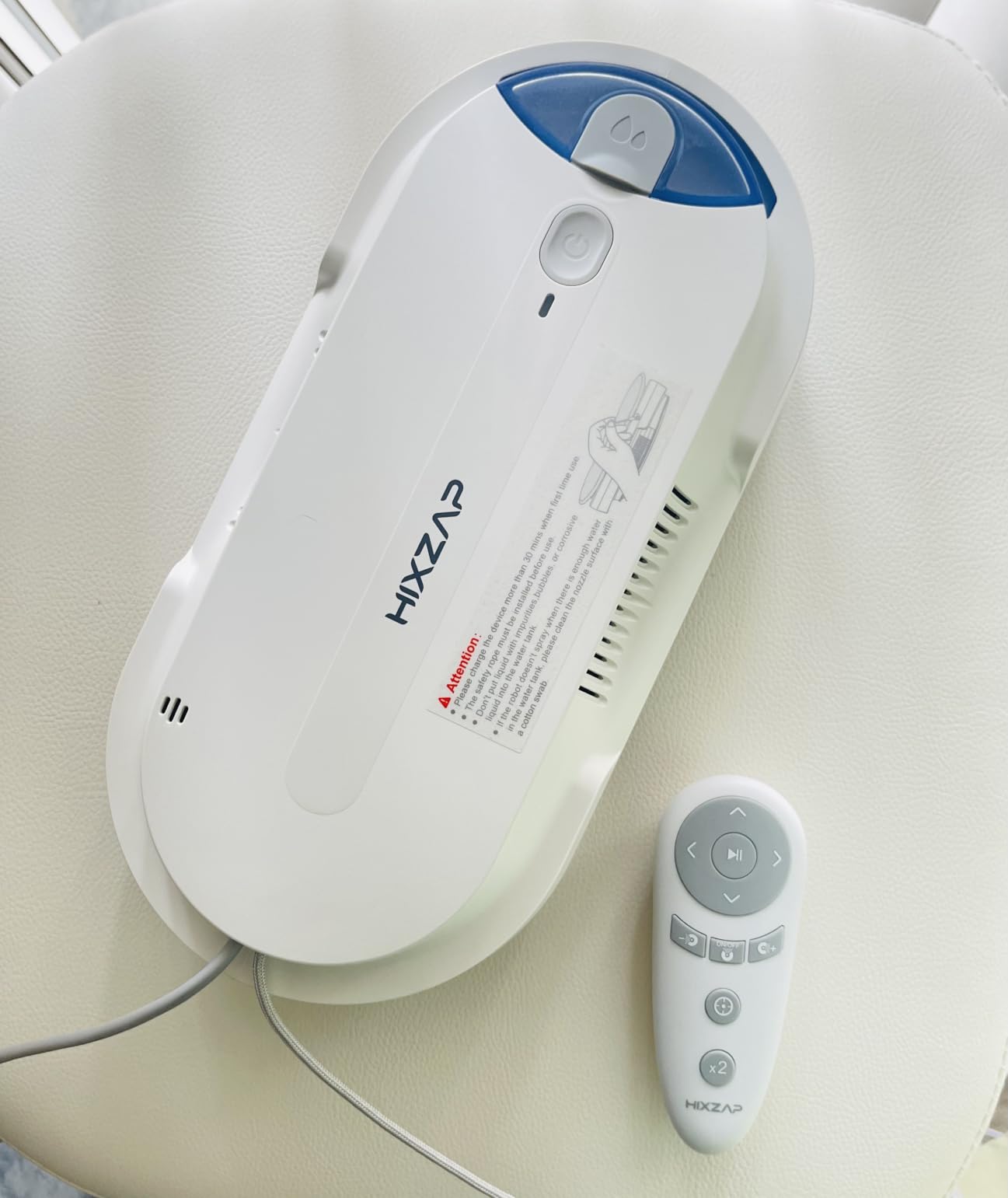 Window Cleaning Robot - Double Helix 4800-6400Pa Suction, Dual Ultrasonic Spray, 85ml Tank, Edge Detection, Anti-Drop, 3 Cleaning Modes for Streak-Free Glass (White) customer photo 2